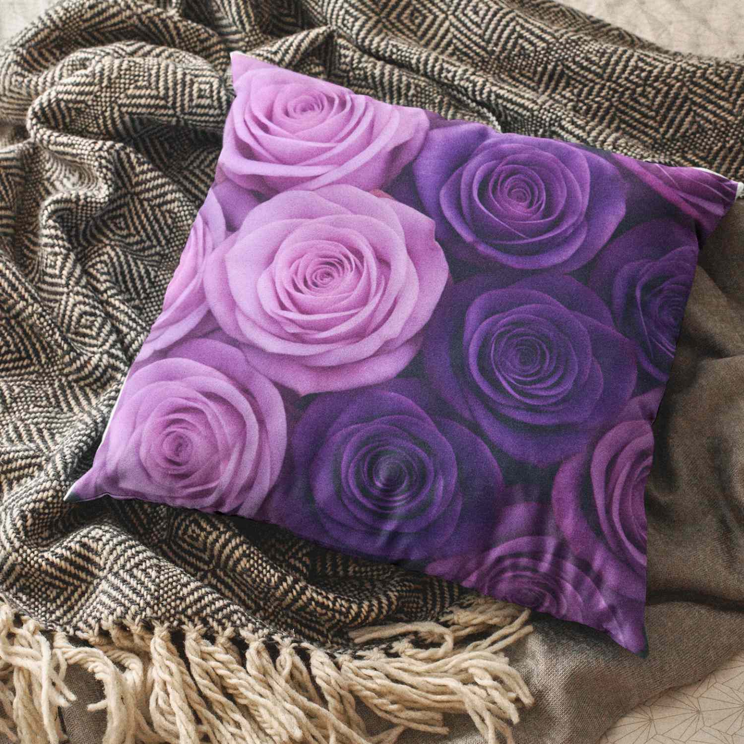 Romantic Rose Floral Pillowcase, Elegant Home Decor, Gift for Her, Cushion Cover, Valentine's Day Decoration, Throw Pillow product thumbnail image