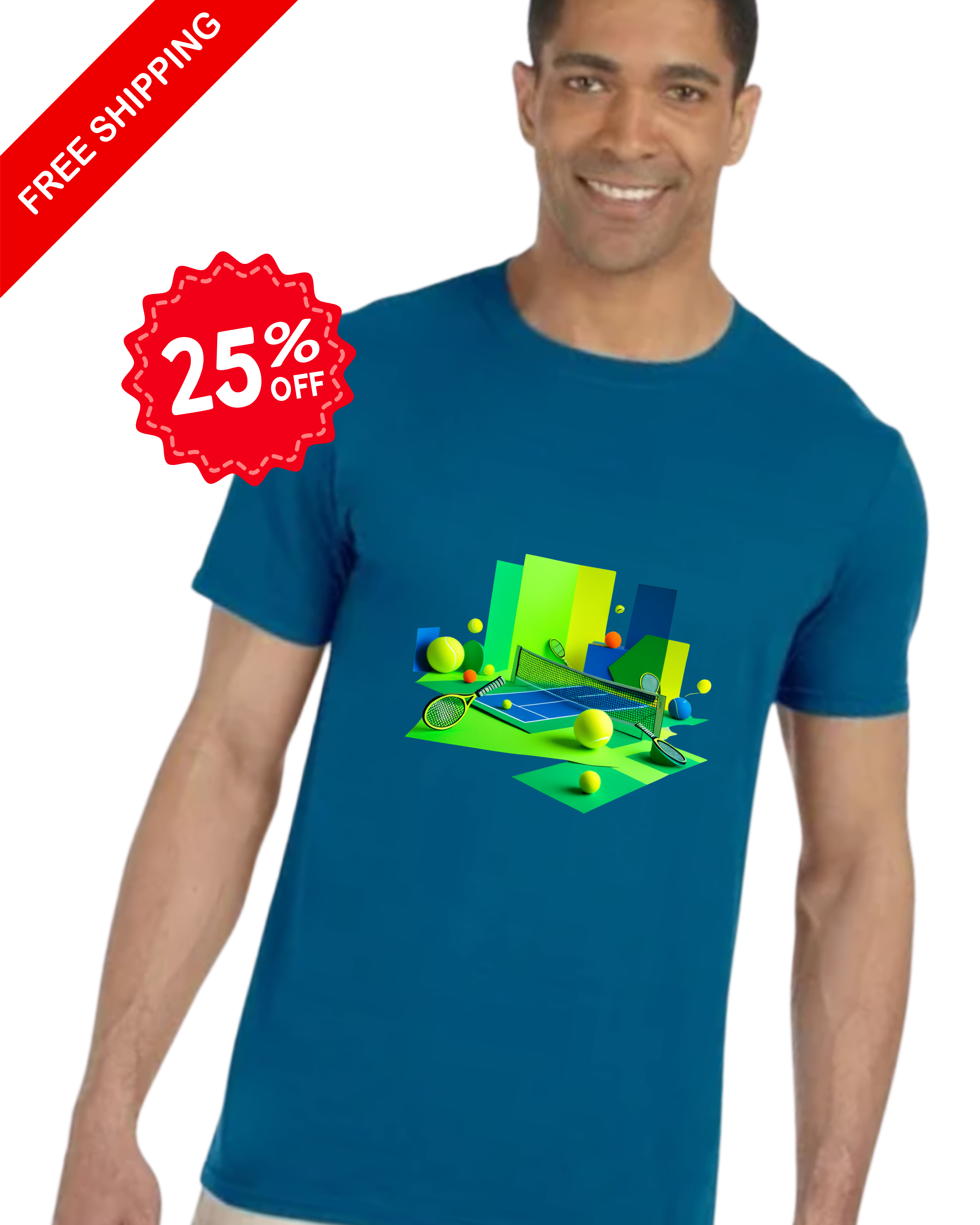 Modern Tennis Graphic, Soft T-Shirt, Tennis Tee for Casual Wear, Birthday Gift, Unisex Style