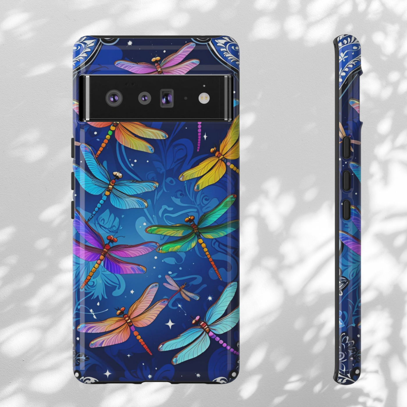 Colorful Dragonfly Phone Case, Tough Phone Cover, Gift for Nature Lovers, Vibrant Dragonfly Design, Eco-Friendly Protection