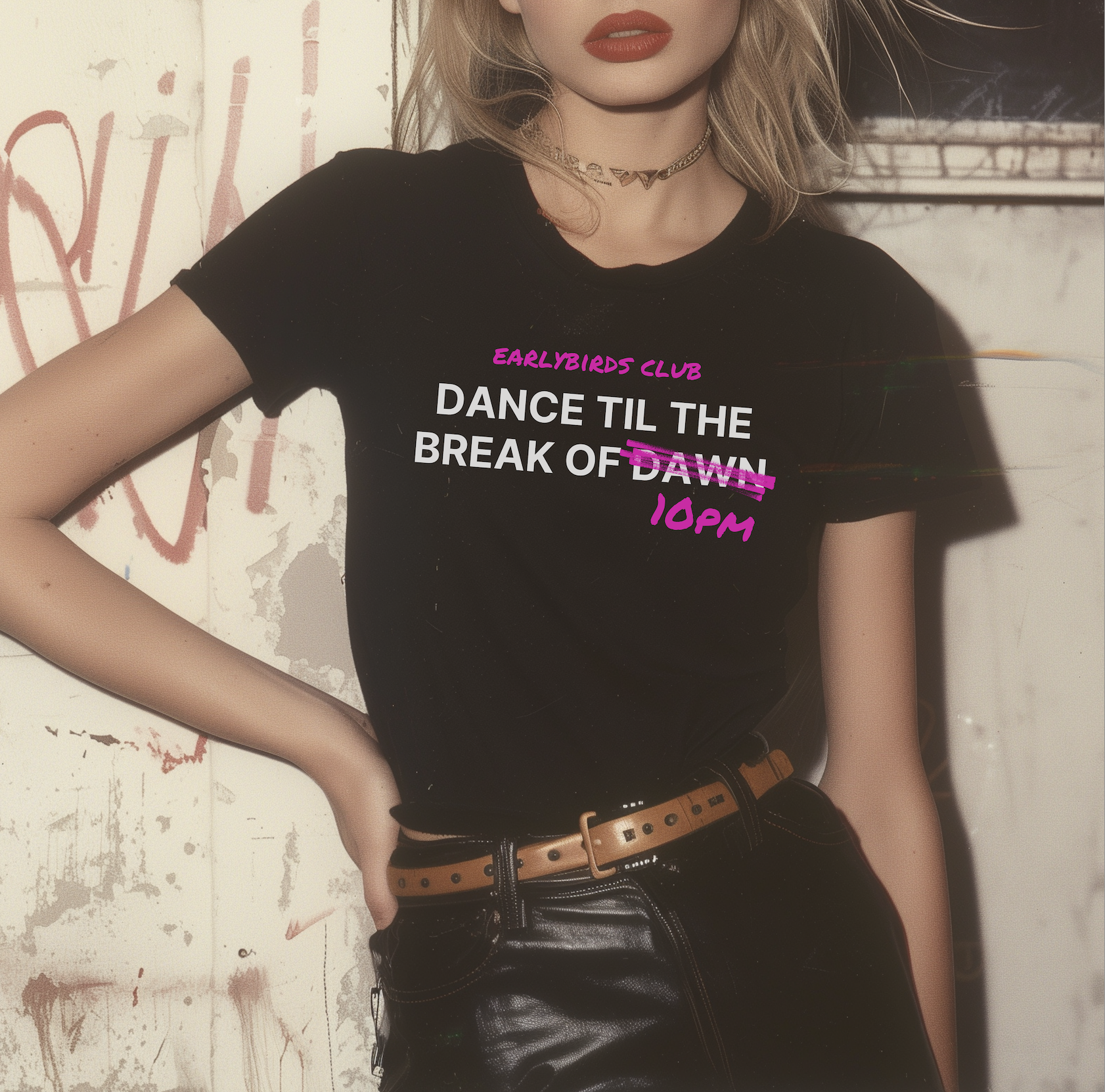 Break of 10pm Women's Baby Tee - Black product thumbnail image