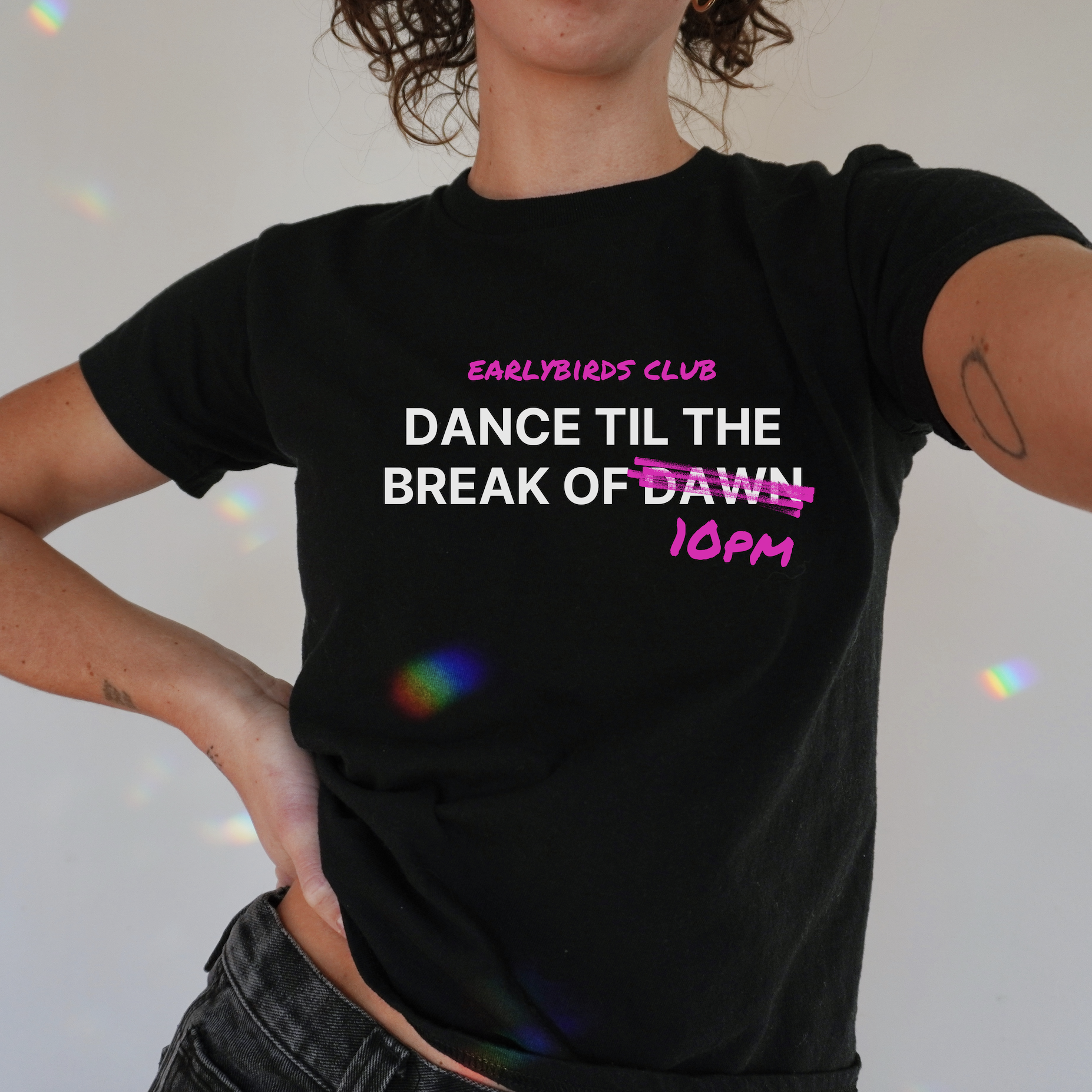 Break of 10pm Women's Baby Tee - Black product thumbnail image