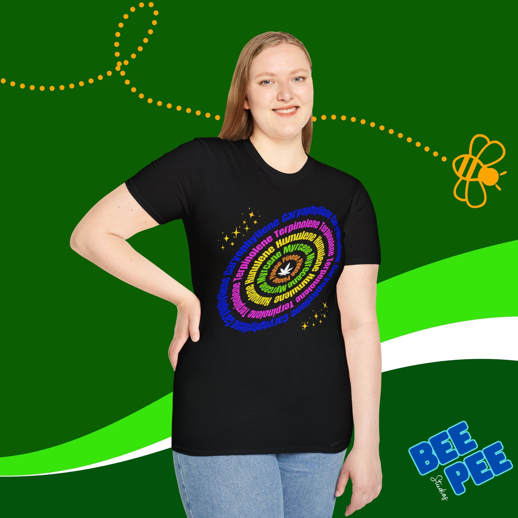 Marijuana Terpenes Unisex T-Shirt with text in circle original Design product thumbnail image Marijuana Terpenes Unisex T-Shirt with text in circle original Design product thumbnail image