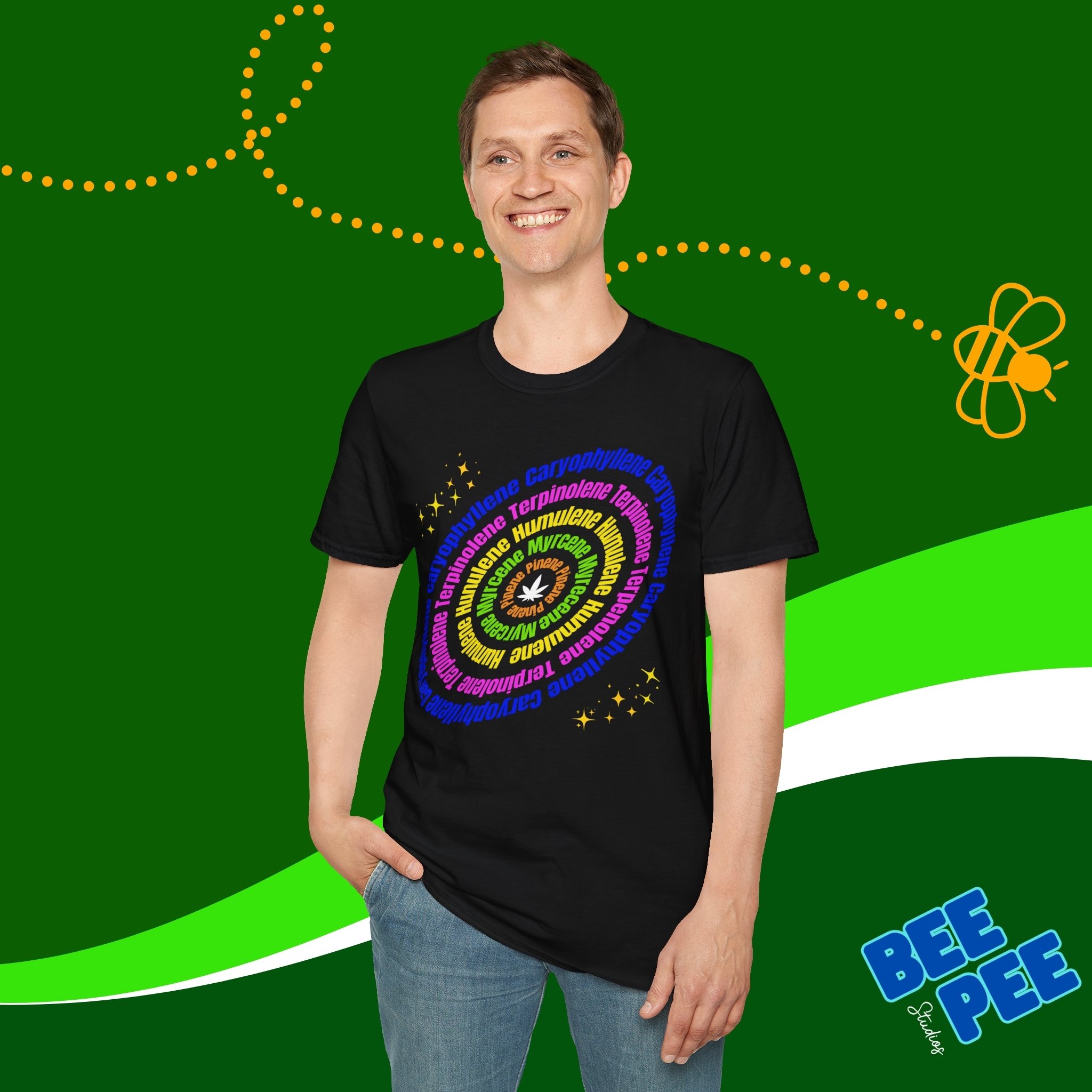 Marijuana Terpenes Unisex T-Shirt with text in circle original Design product thumbnail image Marijuana Terpenes Unisex T-Shirt with text in circle original Design product thumbnail image