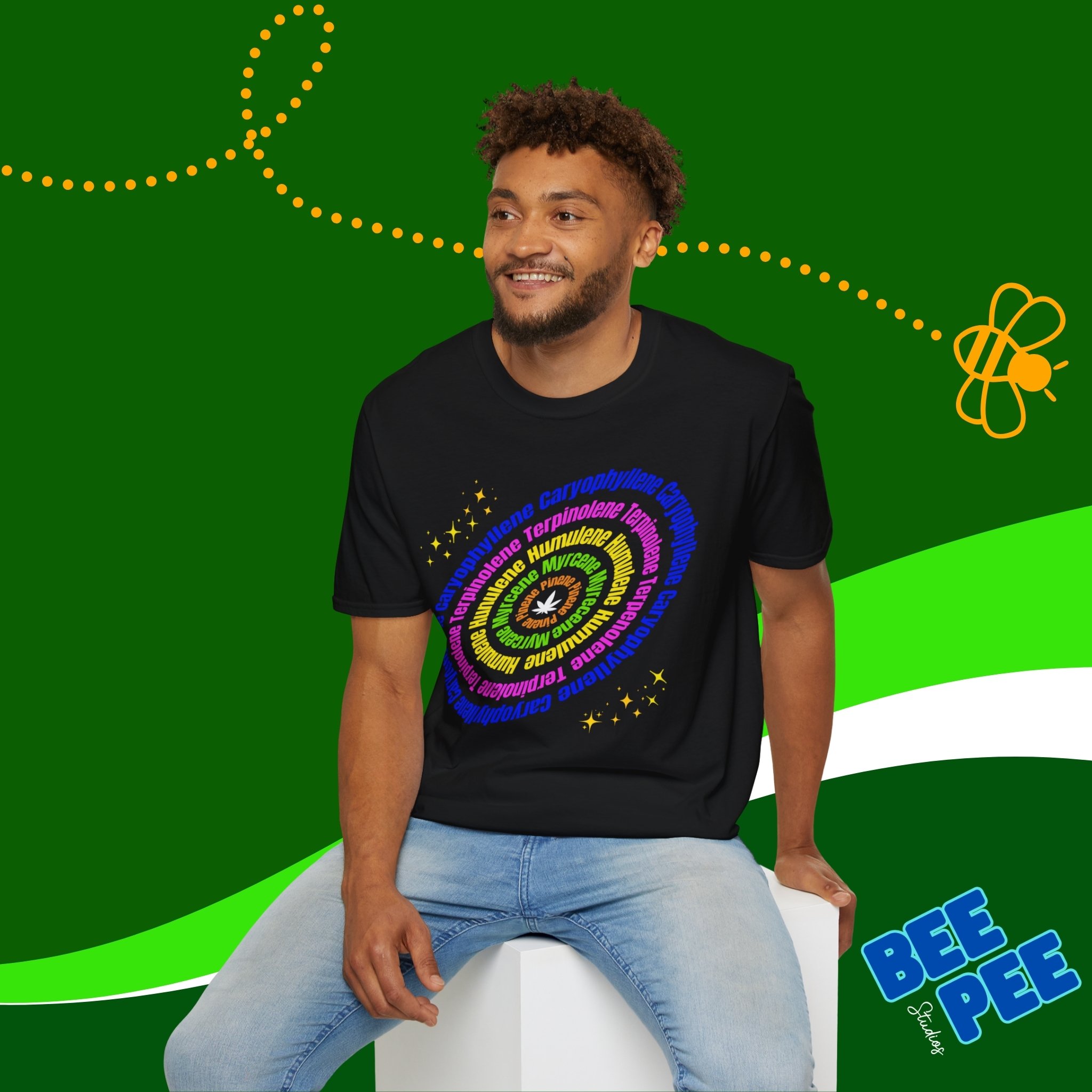 Marijuana Terpenes Unisex T-Shirt with text in circle original Design product thumbnail image Marijuana Terpenes Unisex T-Shirt with text in circle original Design product thumbnail image