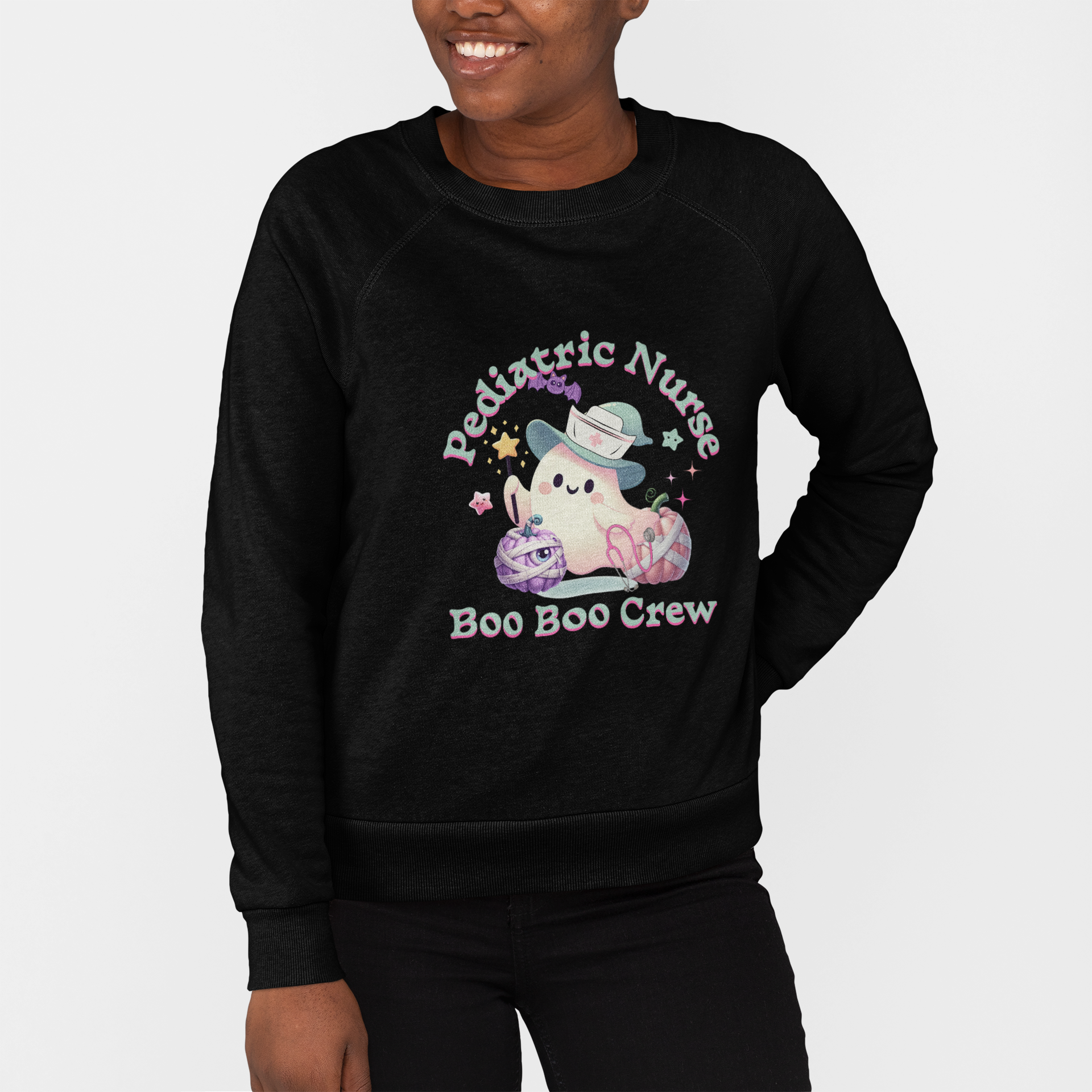 🎃 Pediatric Nurse Boo Boo 👻Crew Unisex Heavy Blend👻 Crewneck Sweatshirt, Halloween Shirt for Nurses, Funny T-Shirt for women. Pediatric RN Nurse Boo Boo Crew t-shirt. product thumbnail image 🎃 Pediatric Nurse Boo Boo 👻Crew Unisex Heavy Blend👻 Crewneck Sweatshirt, Halloween Shirt for Nurses, Funny T-Shirt for women. Pediatric RN Nurse Boo Boo Crew t-shirt. product thumbnail image