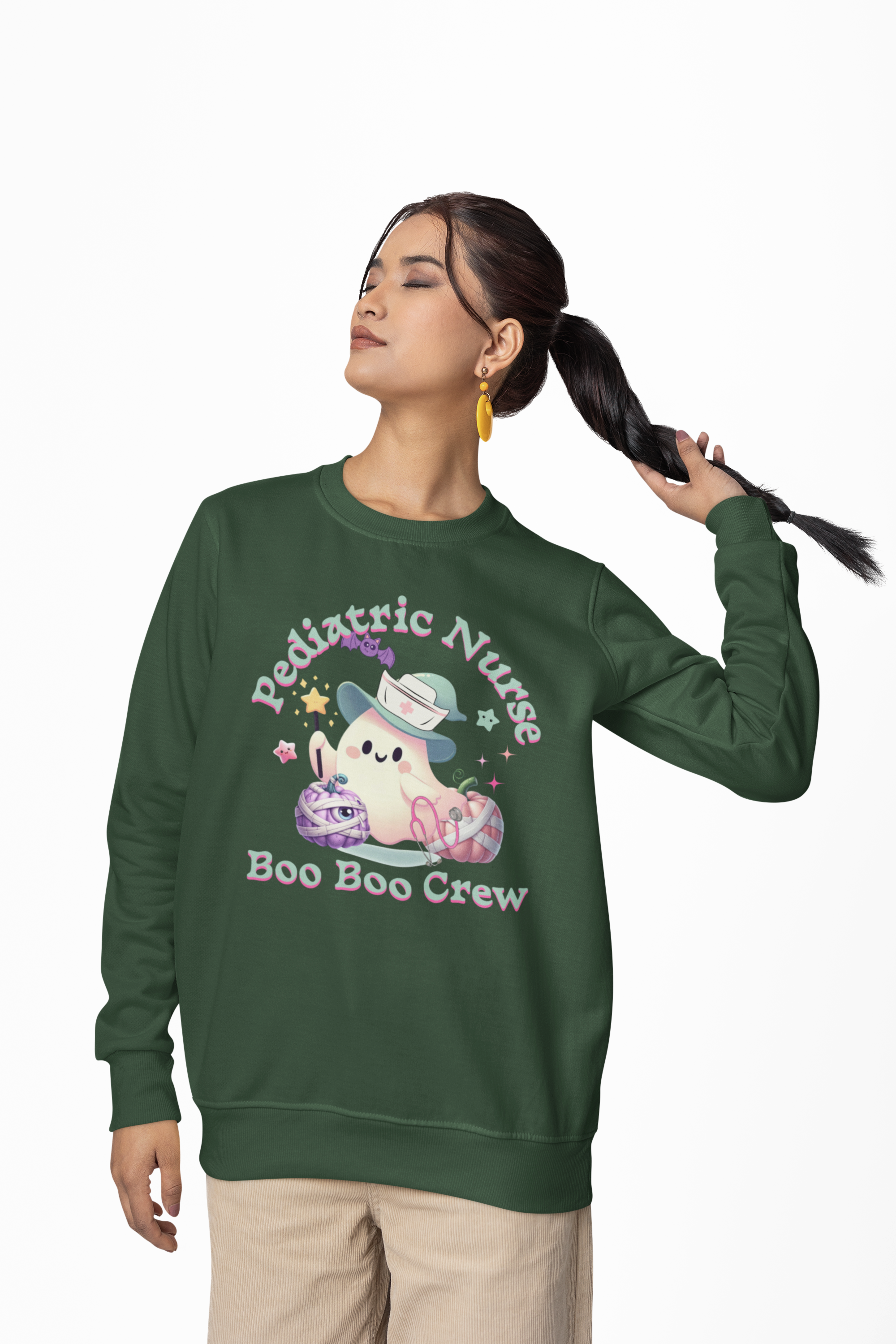 🎃 Pediatric Nurse Boo Boo 👻Crew Unisex Heavy Blend👻 Crewneck Sweatshirt, Halloween Shirt for Nurses, Funny T-Shirt for women. Pediatric RN Nurse Boo Boo Crew t-shirt. product thumbnail image 🎃 Pediatric Nurse Boo Boo 👻Crew Unisex Heavy Blend👻 Crewneck Sweatshirt, Halloween Shirt for Nurses, Funny T-Shirt for women. Pediatric RN Nurse Boo Boo Crew t-shirt. product thumbnail image