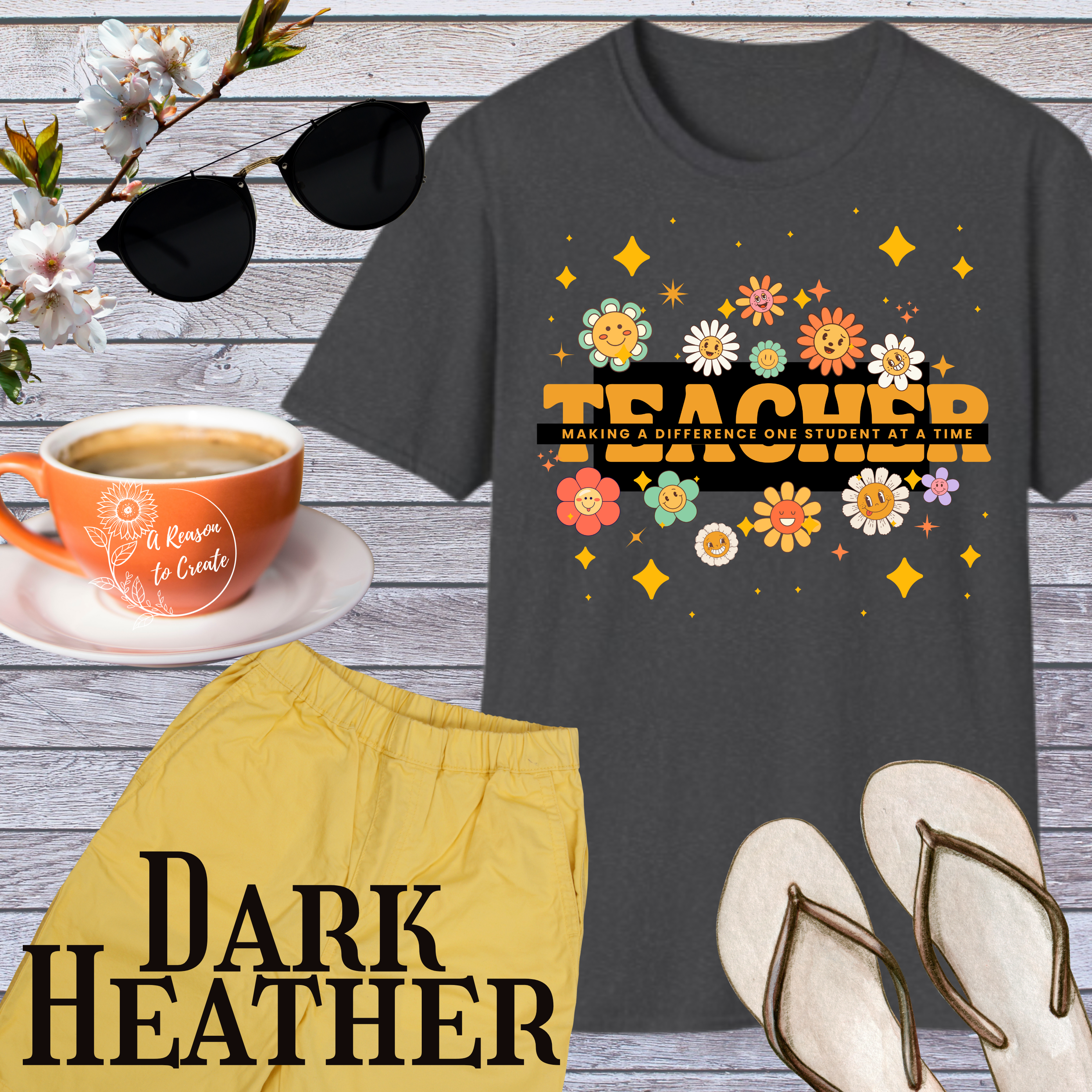 Teacher Flower Graphic T-Shirt, Gift for Educators, Teacher's Day Gift, Classroom Wear, Floral Design Tee product thumbnail image Teacher Flower Graphic T-Shirt, Gift for Educators, Teacher's Day Gift, Classroom Wear, Floral Design Tee product thumbnail image