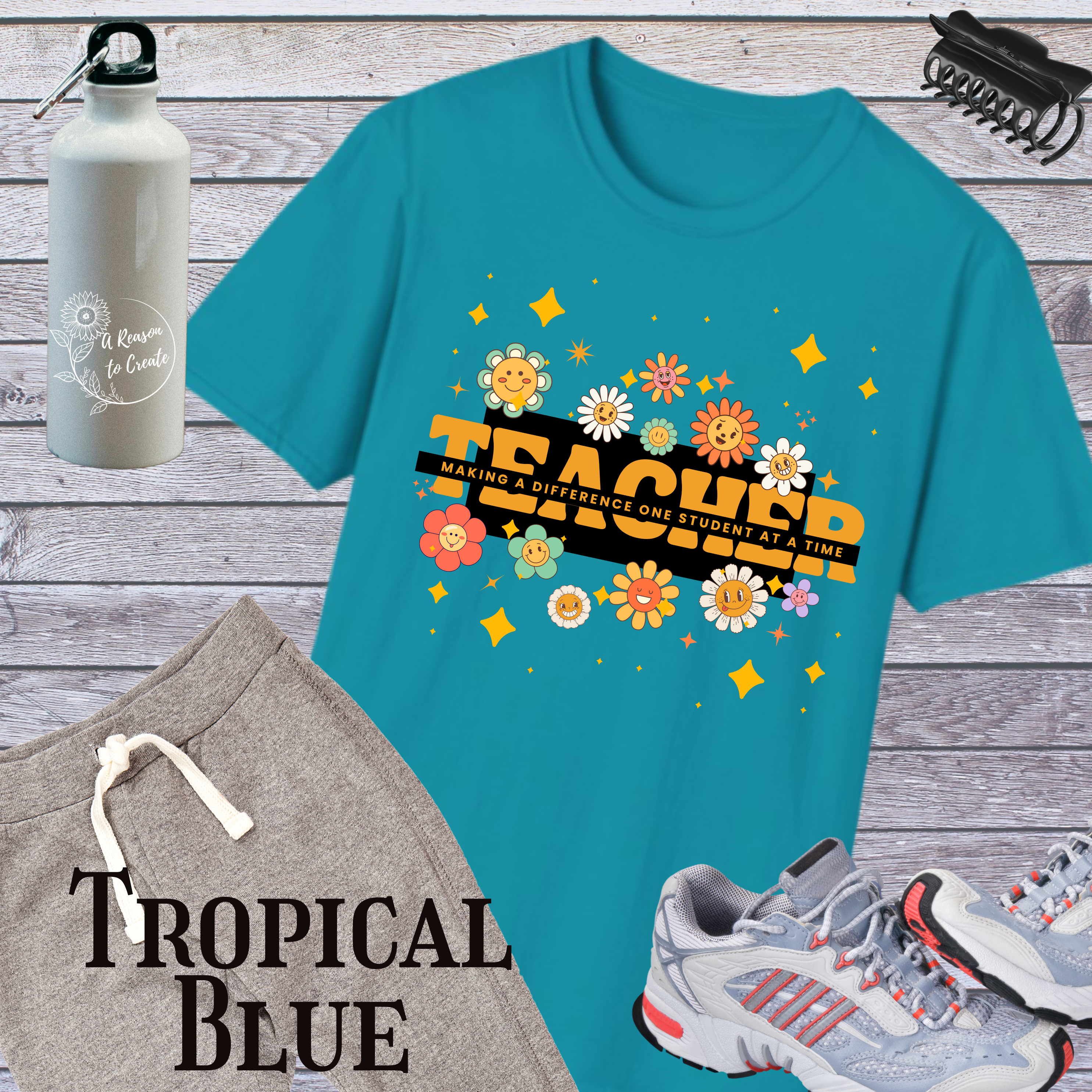 Teacher Flower Graphic T-Shirt, Gift for Educators, Teacher's Day Gift, Classroom Wear, Floral Design Tee product thumbnail image Teacher Flower Graphic T-Shirt, Gift for Educators, Teacher's Day Gift, Classroom Wear, Floral Design Tee product thumbnail image