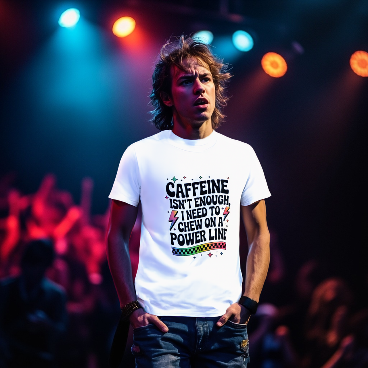 Caffeine Isn't Enough Sarcastic Humor Tee - Unisex Jersey Short Sleeve product thumbnail image Caffeine Isn't Enough Sarcastic Humor Tee - Unisex Jersey Short Sleeve product thumbnail image