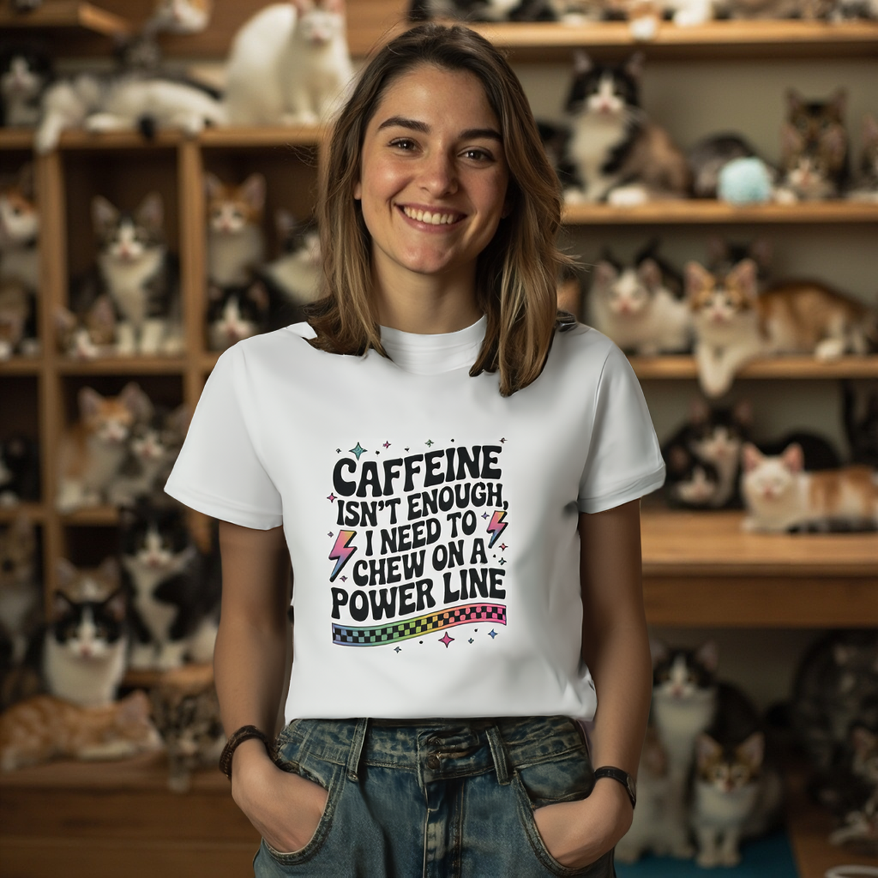Caffeine Isn't Enough Sarcastic Humor Tee - Unisex Jersey Short Sleeve product thumbnail image
