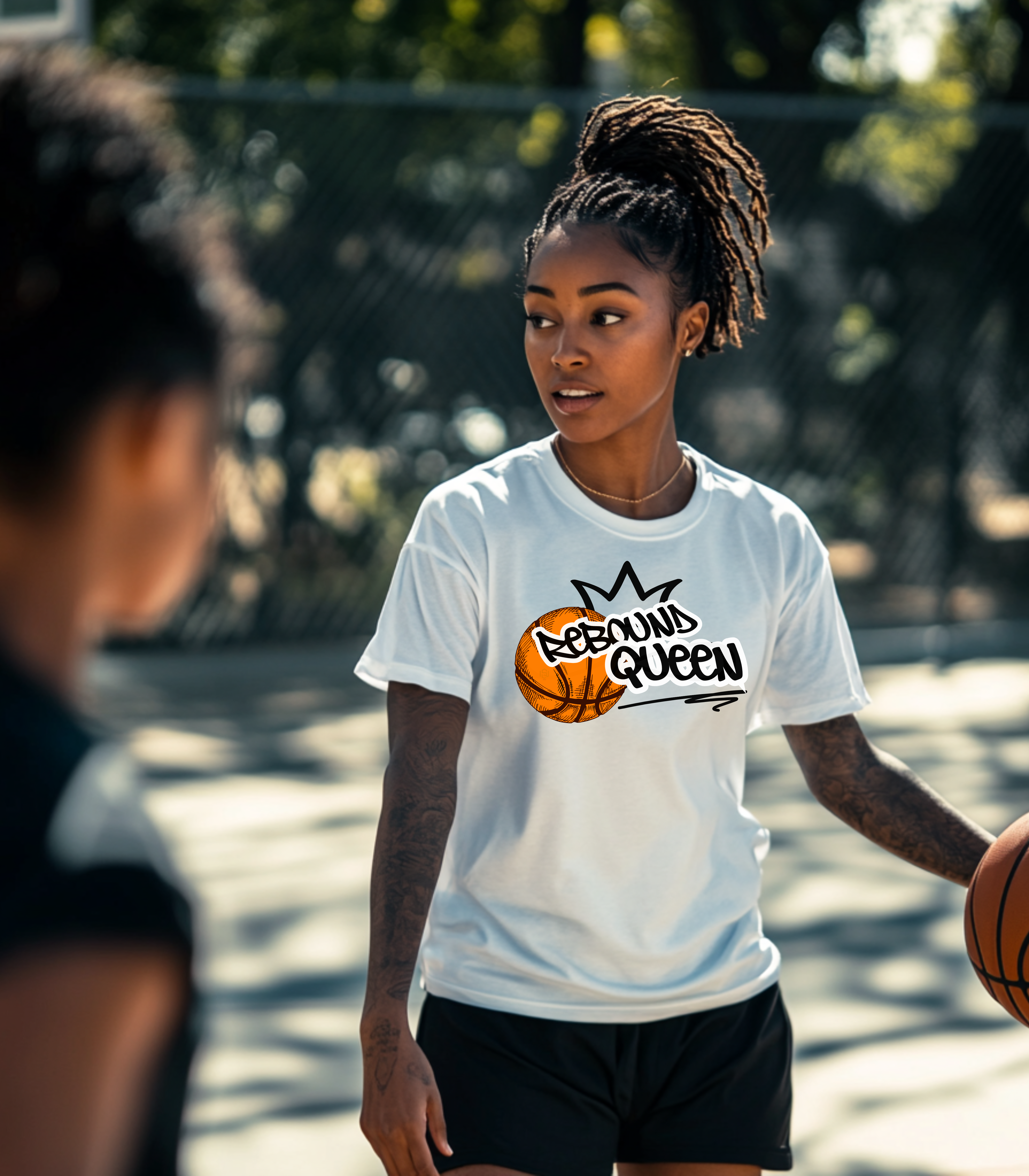 Rebound Queen Basketball Graphic Tshirt, Basketball tees, Basketball Team gifts, March Madness, It's Bracket Season, Jerseys, Basketball Shirts product thumbnail image