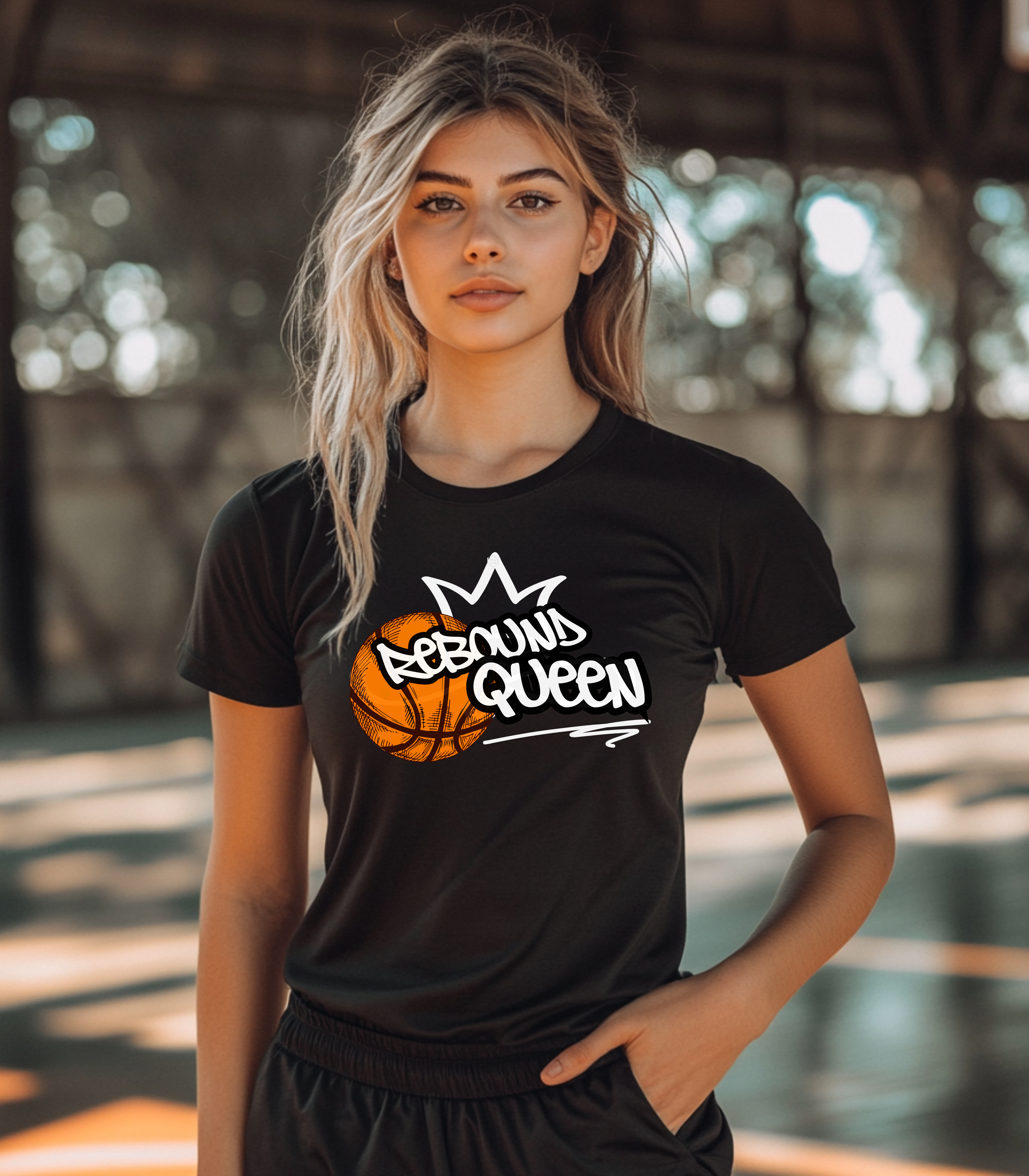 Rebound Queen Basketball Graphic Tshirt, Basketball tees, Basketball Team gifts, March Madness, It's Bracket Season, Jerseys, Basketball Shirts product thumbnail image