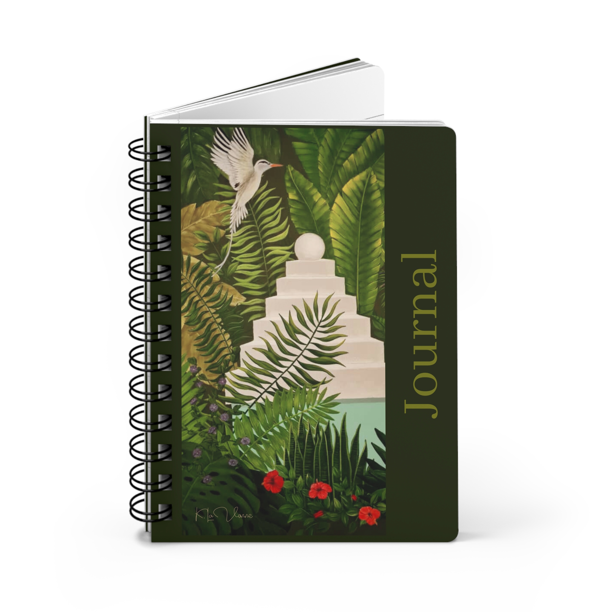 Tropical Spiral Bound Journal | Nature Inspired, "Bermuda Overgrown" by Kendra LaVonne product thumbnail image