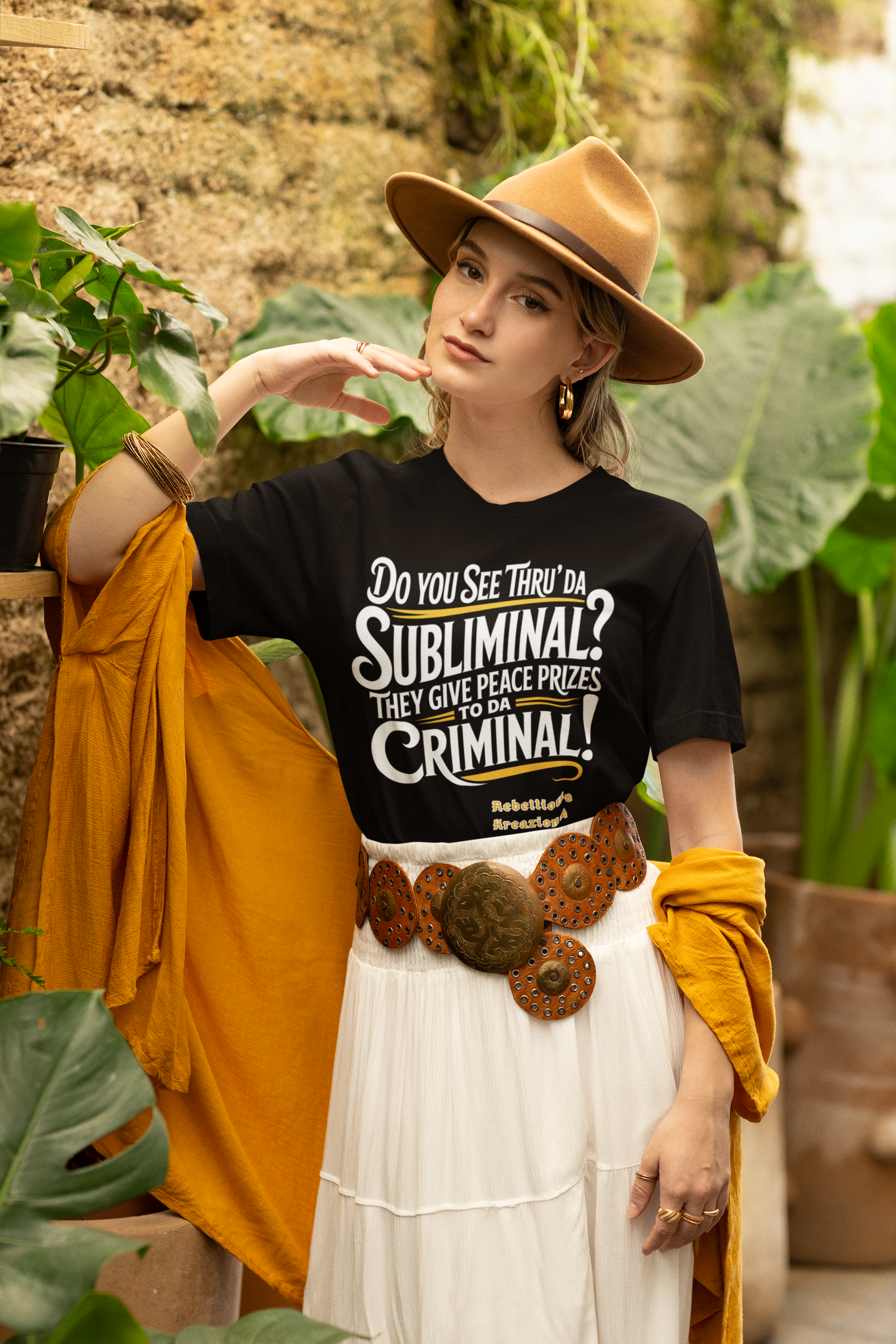 Bold Statement Tee-Do You See Thru' Da Subliminal? They Give Peace Prizes To Da Criminal!