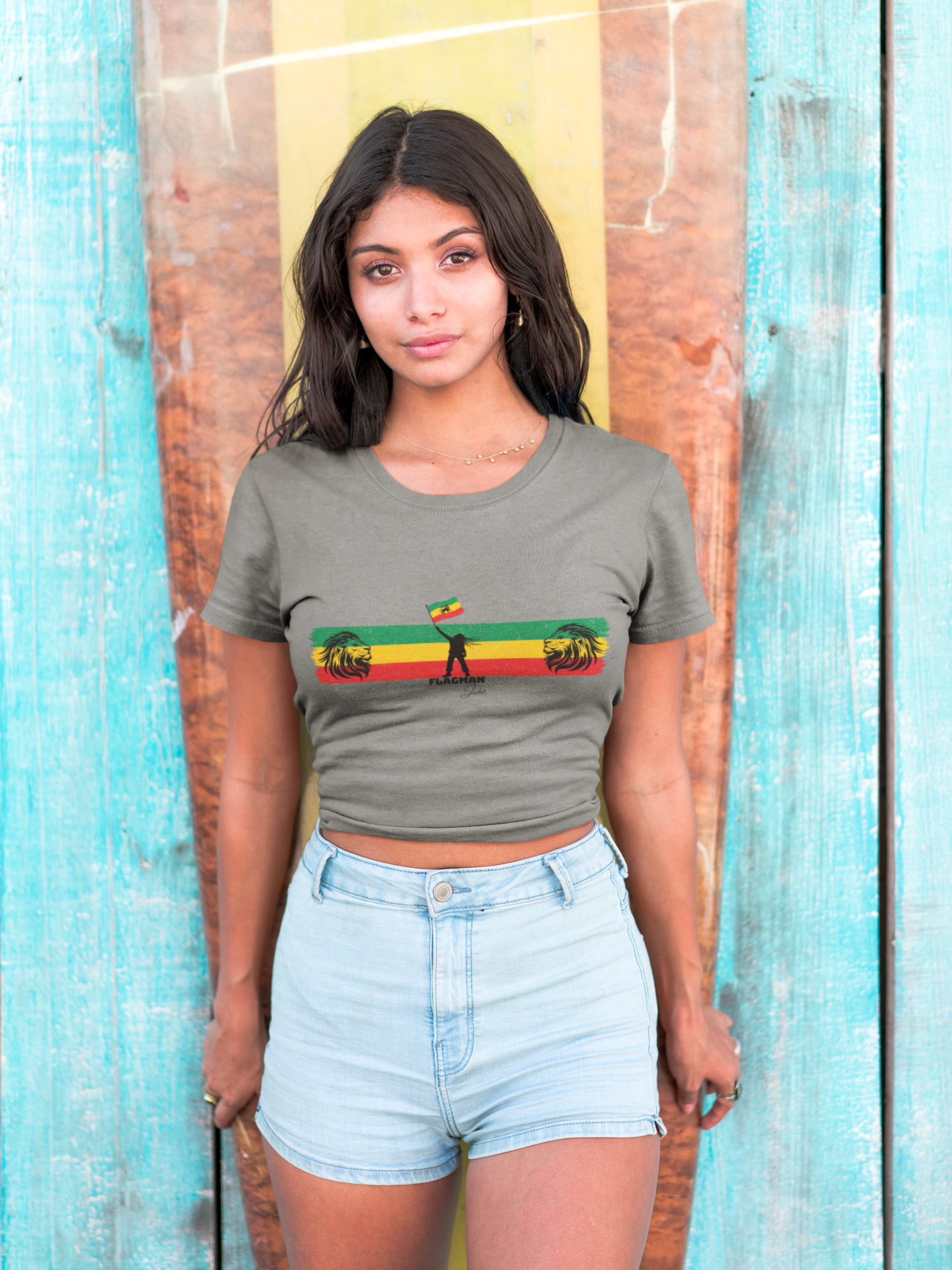 Flagman JUDAH - LION-  V-Neck  Short Sleeve Tee