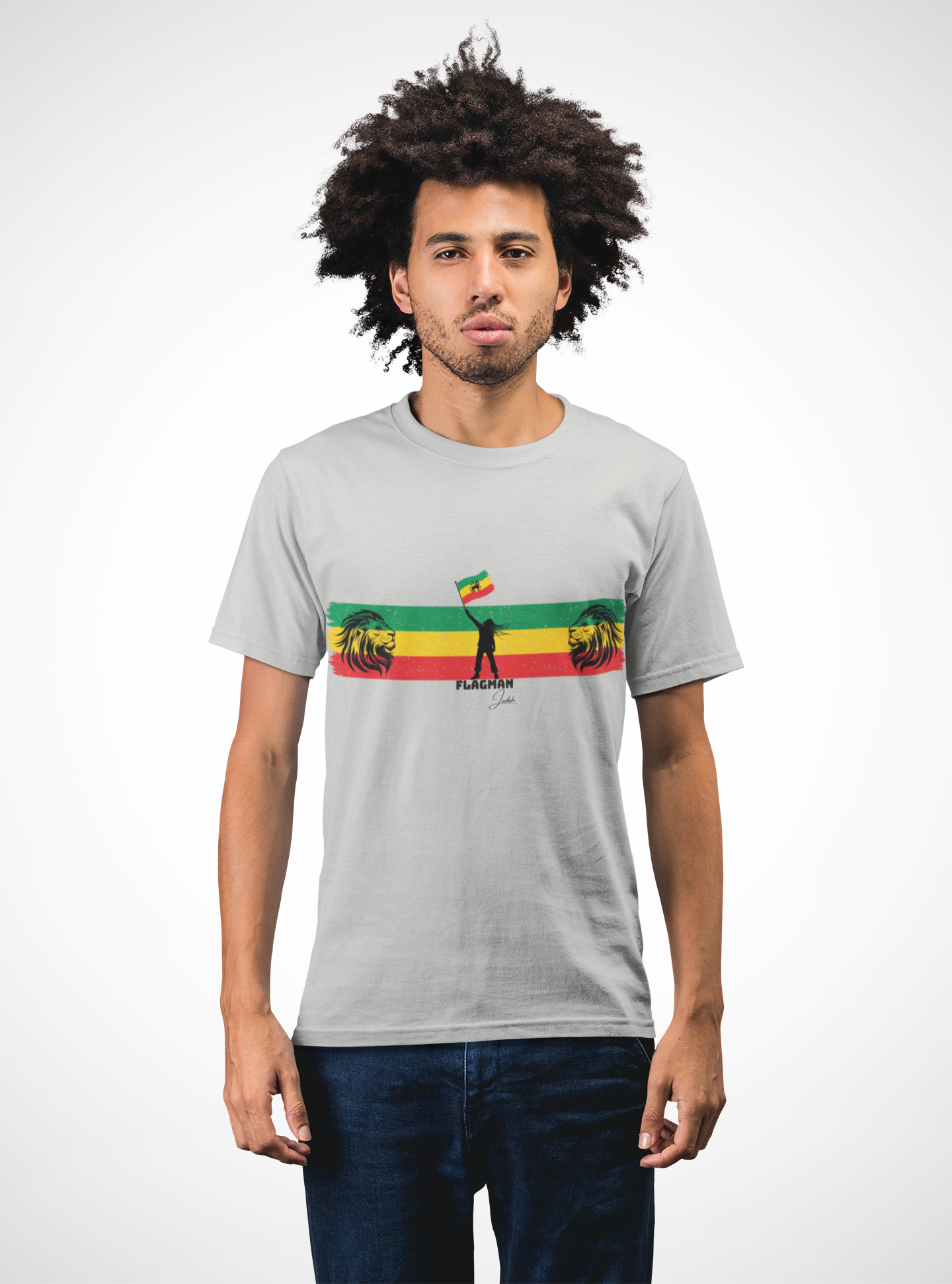 Flagman JUDAH - LION- V-Neck Short Sleeve Tee product thumbnail image Flagman JUDAH - LION- V-Neck Short Sleeve Tee product thumbnail image
