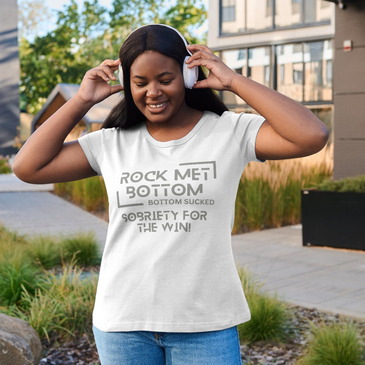 Rock Met Bottom" Sobriety Tee – For the Brave Ones Who Chose a New Path product thumbnail image Rock Met Bottom" Sobriety Tee – For the Brave Ones Who Chose a New Path product thumbnail image