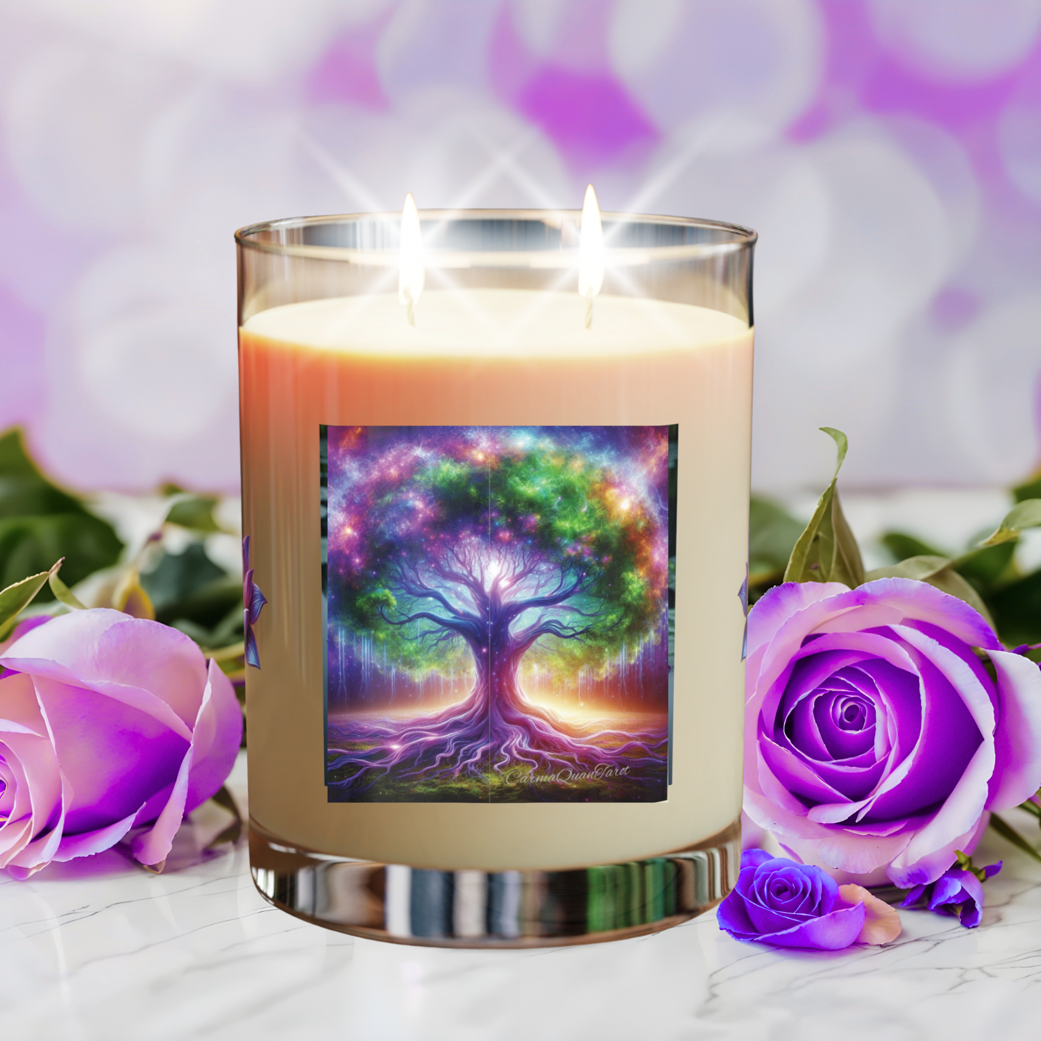 Candle Carma Tree of Life Manifestation Candle | 11oz Natural Soy | Abundance, Protection &amp; Ritual Magic | Cottagecore Home Decor &amp; Spiritual Gift