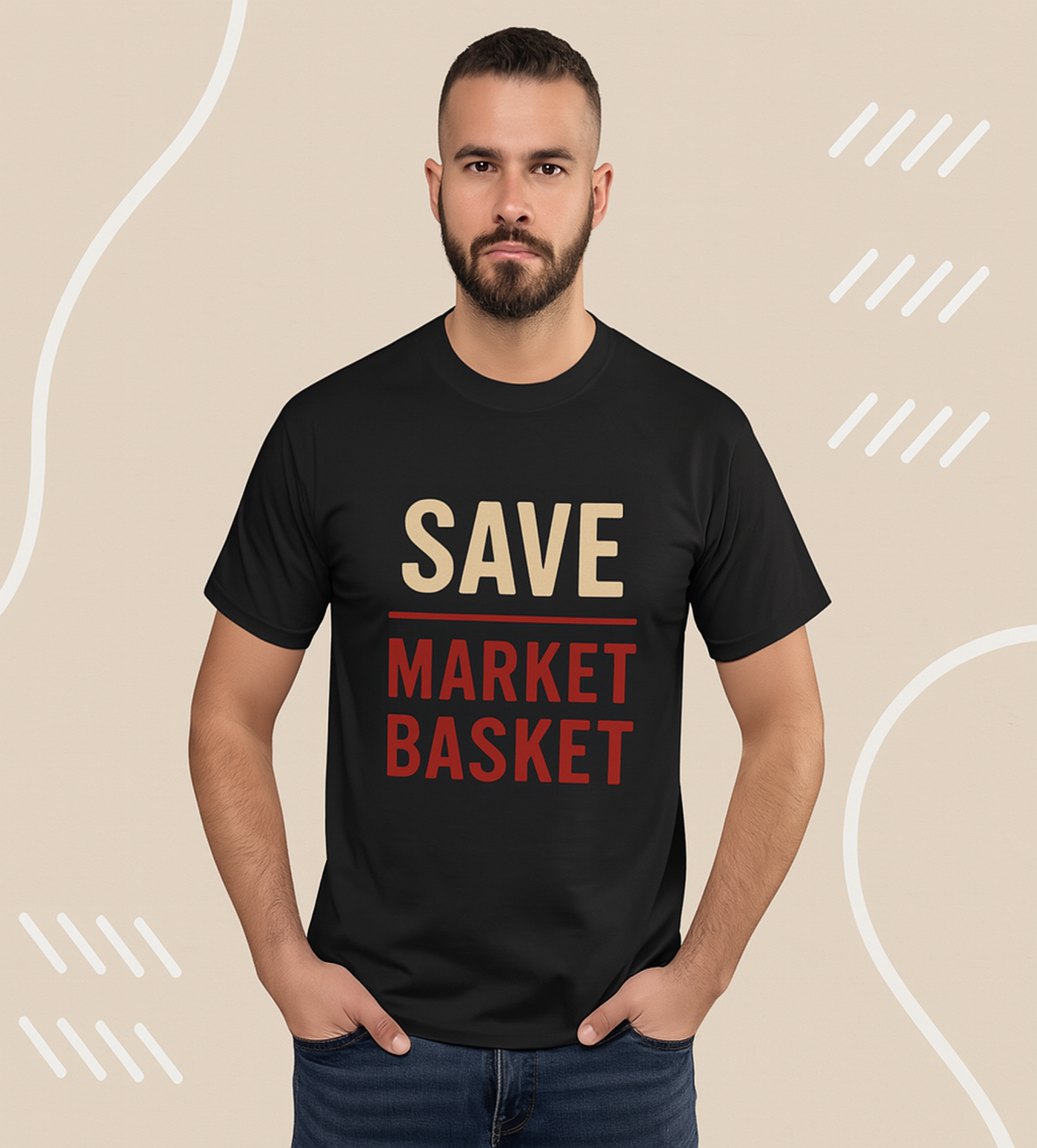 Save Market Basket Shirt, Shopping Apparel, Unisex Cotton Tee, Gift for Foodies, Sustainable Fashion