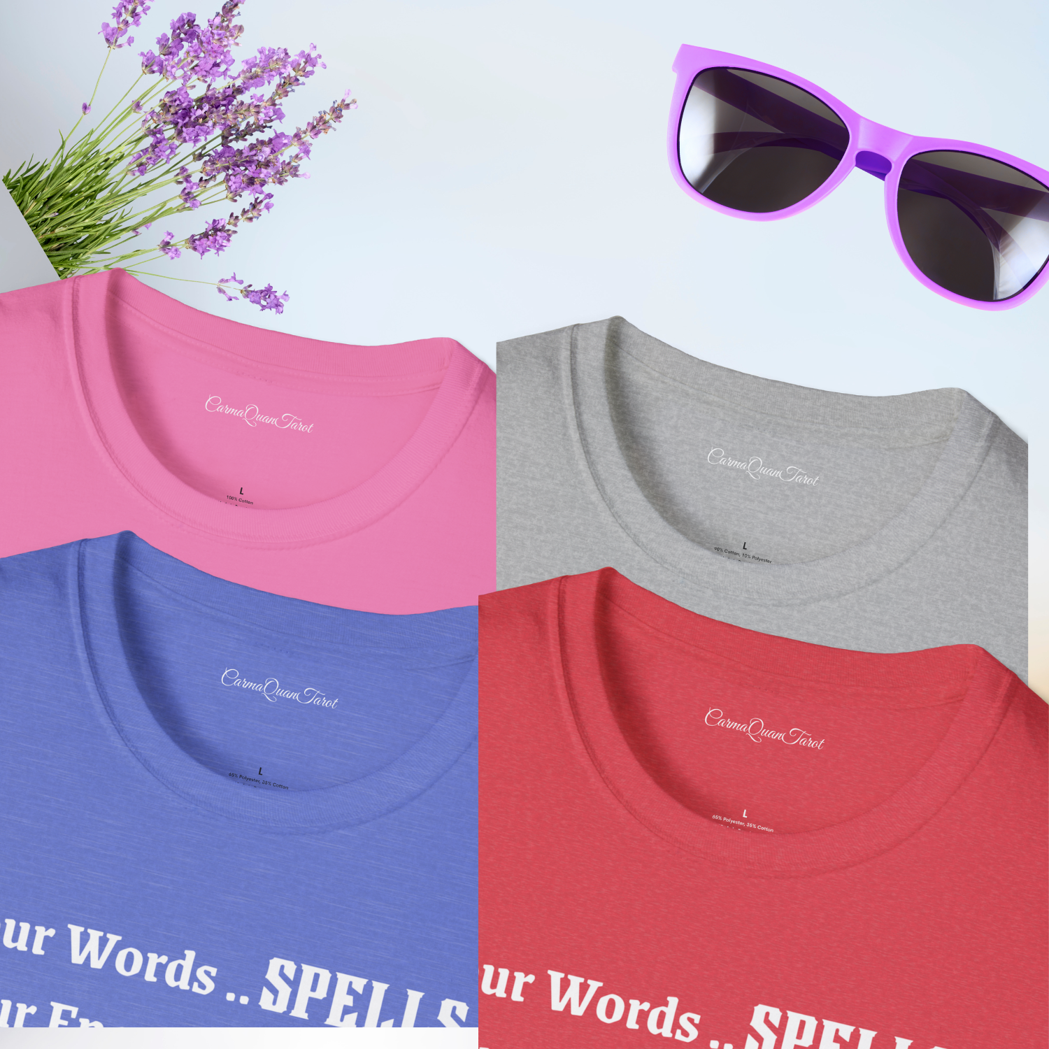 Sacred Energy T-Shirt, Spiritual Tee, Magical Quote Top, Unisex Cotton Graphic Shirt, Motivational Apparel, Words .. SPELLS .. Energy .. Sacred, Intention .. MAGIC product thumbnail image