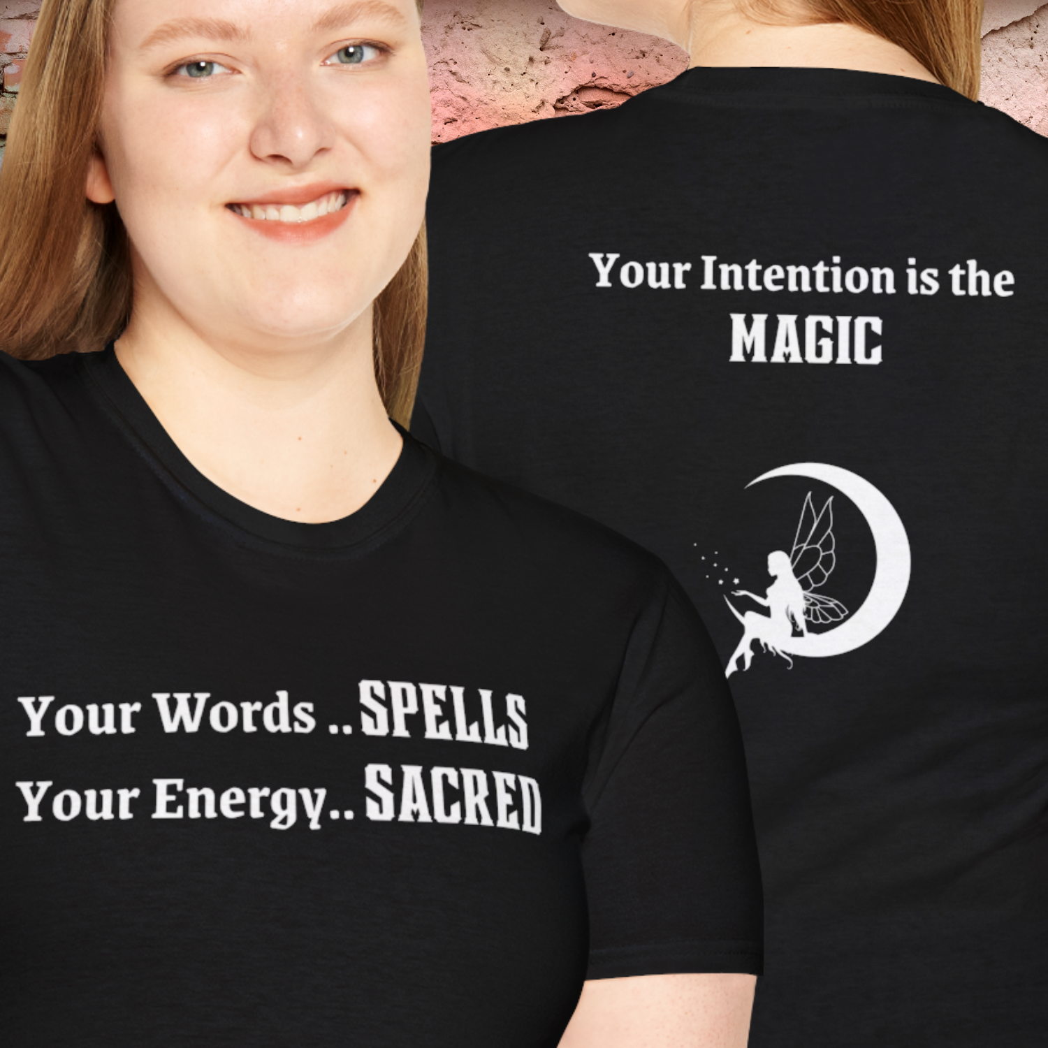 Sacred Energy T-Shirt, Spiritual Tee, Magical Quote Top, Unisex Cotton Graphic Shirt, Motivational Apparel, Words .. SPELLS .. Energy .. Sacred, Intention .. MAGIC product thumbnail image Sacred Energy T-Shirt, Spiritual Tee, Magical Quote Top, Unisex Cotton Graphic Shirt, Motivational Apparel, Words .. SPELLS .. Energy .. Sacred, Intention .. MAGIC product thumbnail image