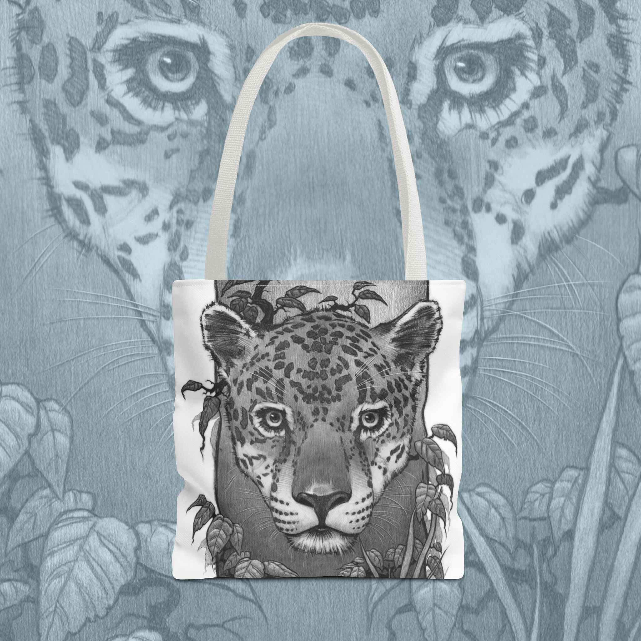 Brazilian Jaguar Drawing Tote Bag - Wildlife-Inspired Reusable Shopping Bag product thumbnail image Brazilian Jaguar Drawing Tote Bag - Wildlife-Inspired Reusable Shopping Bag product thumbnail image