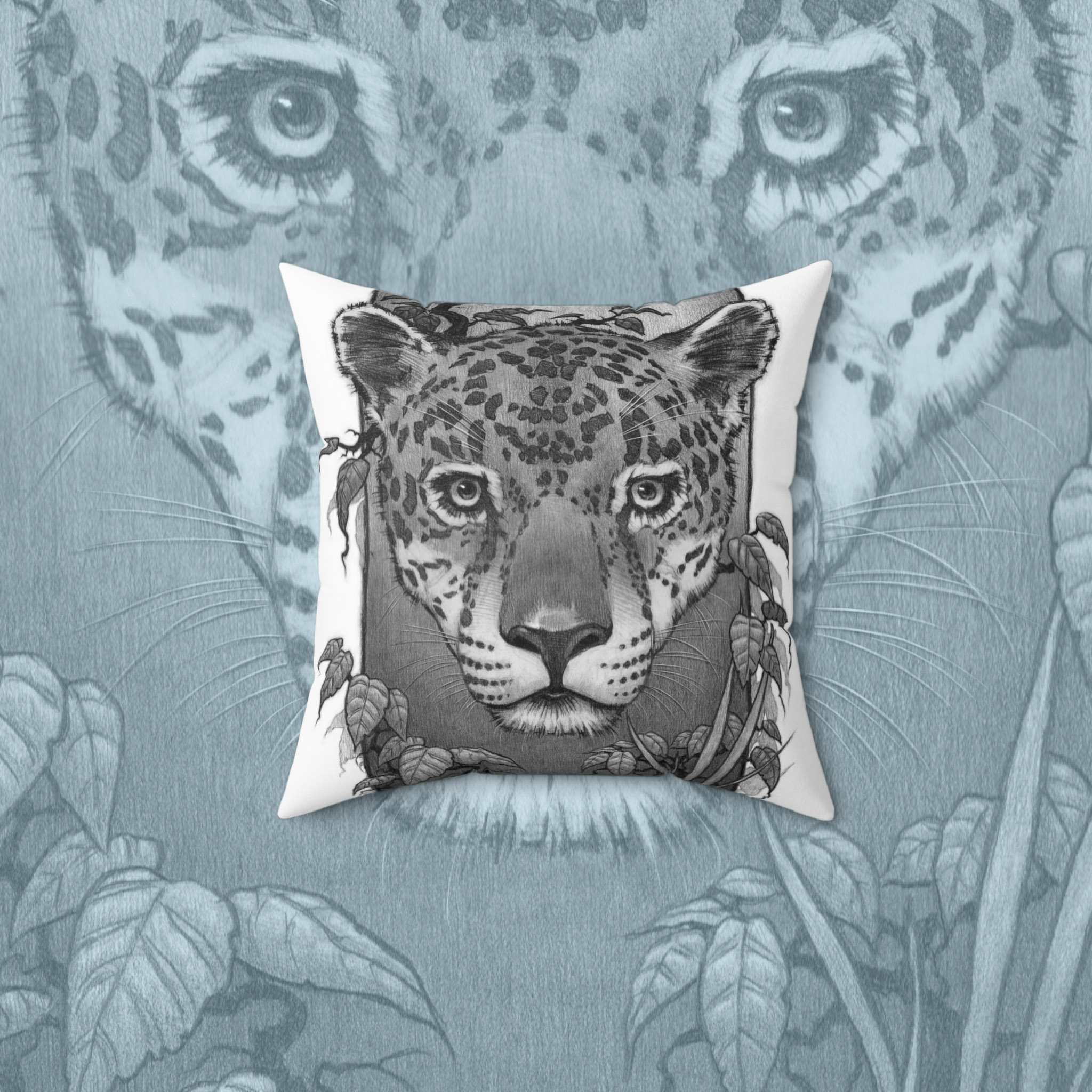 Brazilian Jaguar Decorative Pillow - Stylish Spun Polyester Cushion for Animal Lovers