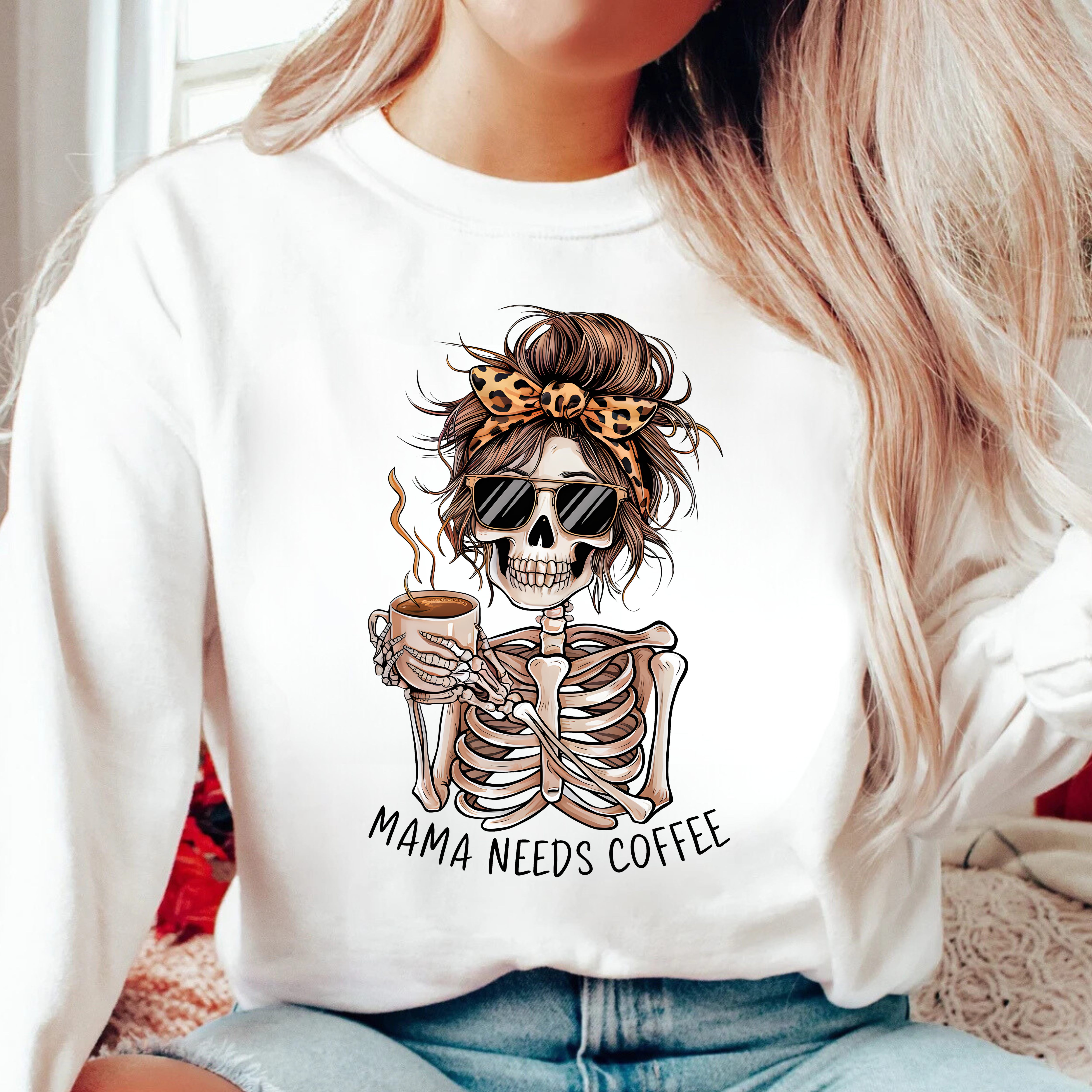 Skeleton Coffee Lover Personalized Sweatshirt product thumbnail image Skeleton Coffee Lover Personalized Sweatshirt product thumbnail image