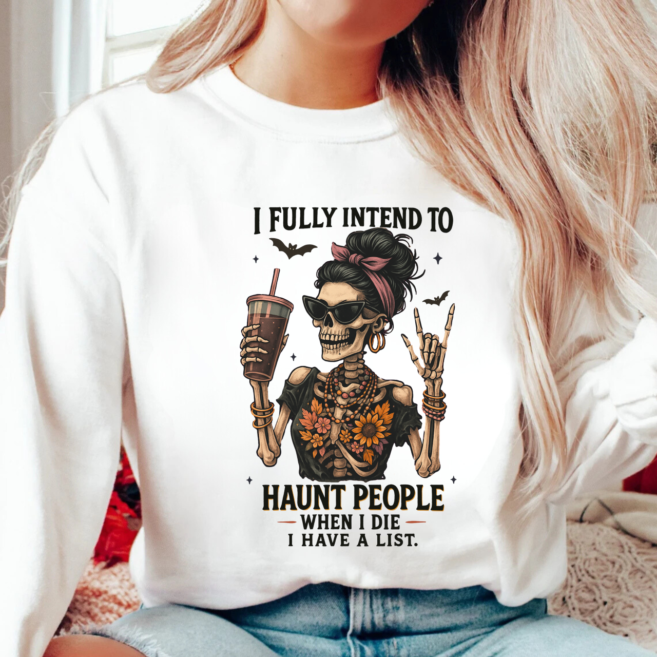 Spooky Vibes Personalized Sweatshirt for Halloween Lovers, Cozy Crewneck for Fall Celebrations, Casual Apparel for Trick-or-Treating