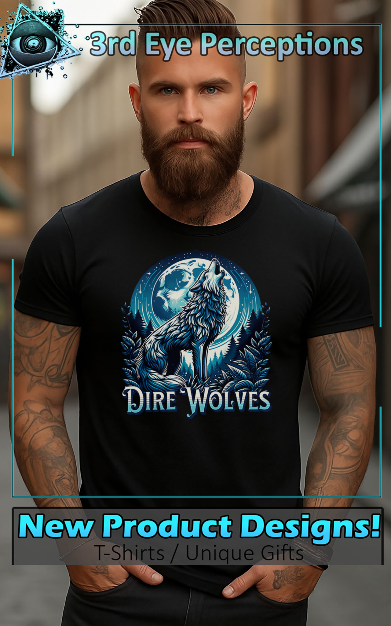 Dire Wolf Full Moon Graphic Tee