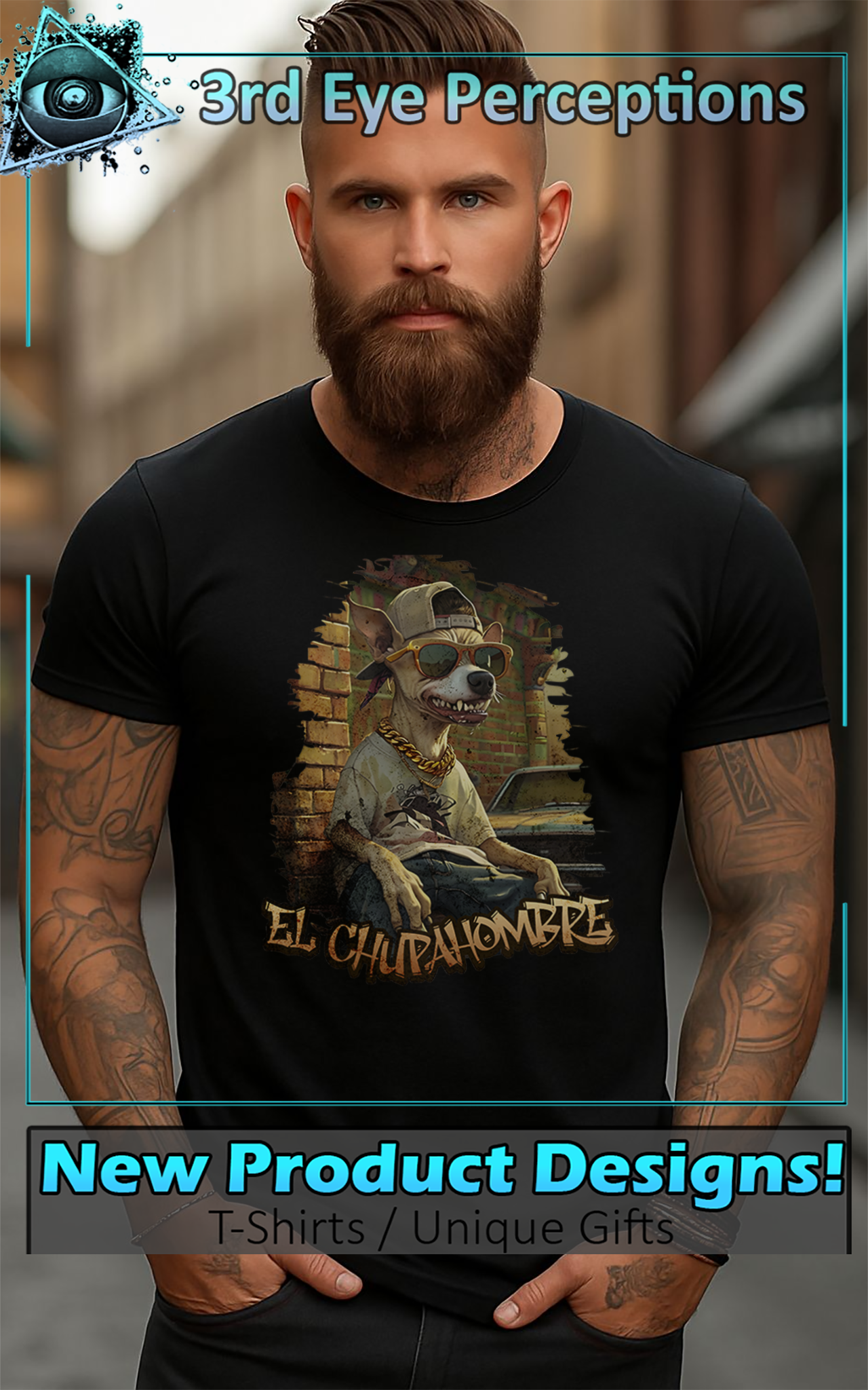 Chupacabra Tee - Funny Retro Cryptid Animal Streetwear Shirt for Dads and Teens product thumbnail image Chupacabra Tee - Funny Retro Cryptid Animal Streetwear Shirt for Dads and Teens product thumbnail image