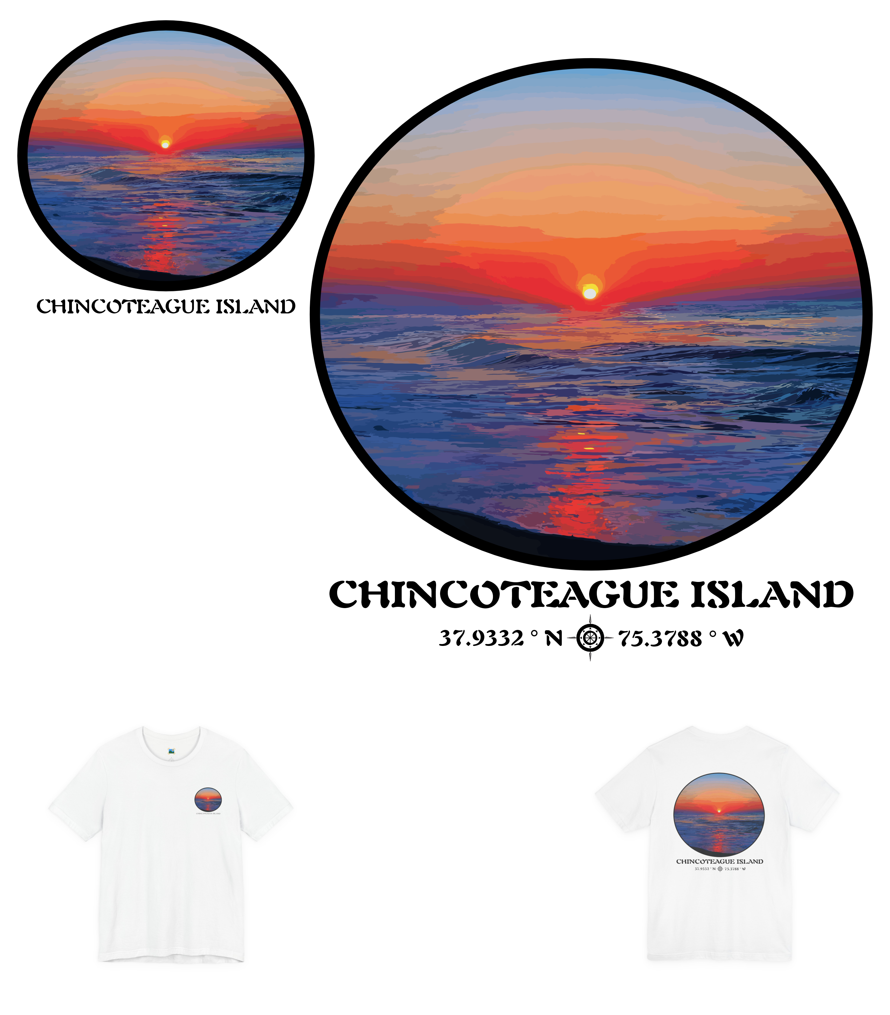 Short Sleeve T-Shirt, Bella+Canvas 3001, Chincoteague Island, Photographic Art product thumbnail image