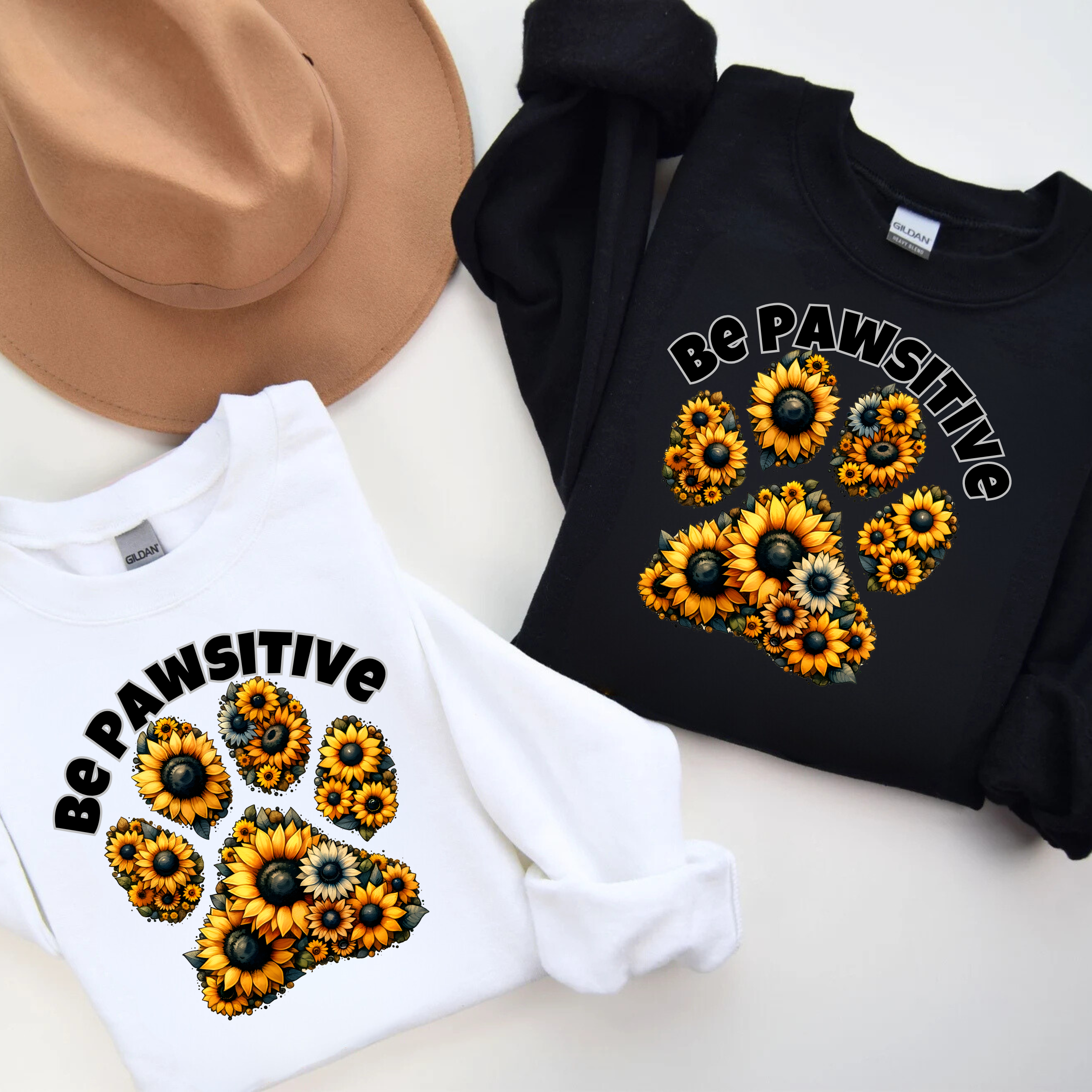 Be Pawsitive Sunflower Tee, Cute Pet Lover Shirt, Eco-Friendly Gift, Animal Adoption Support Apparel, Summer Casual Wear