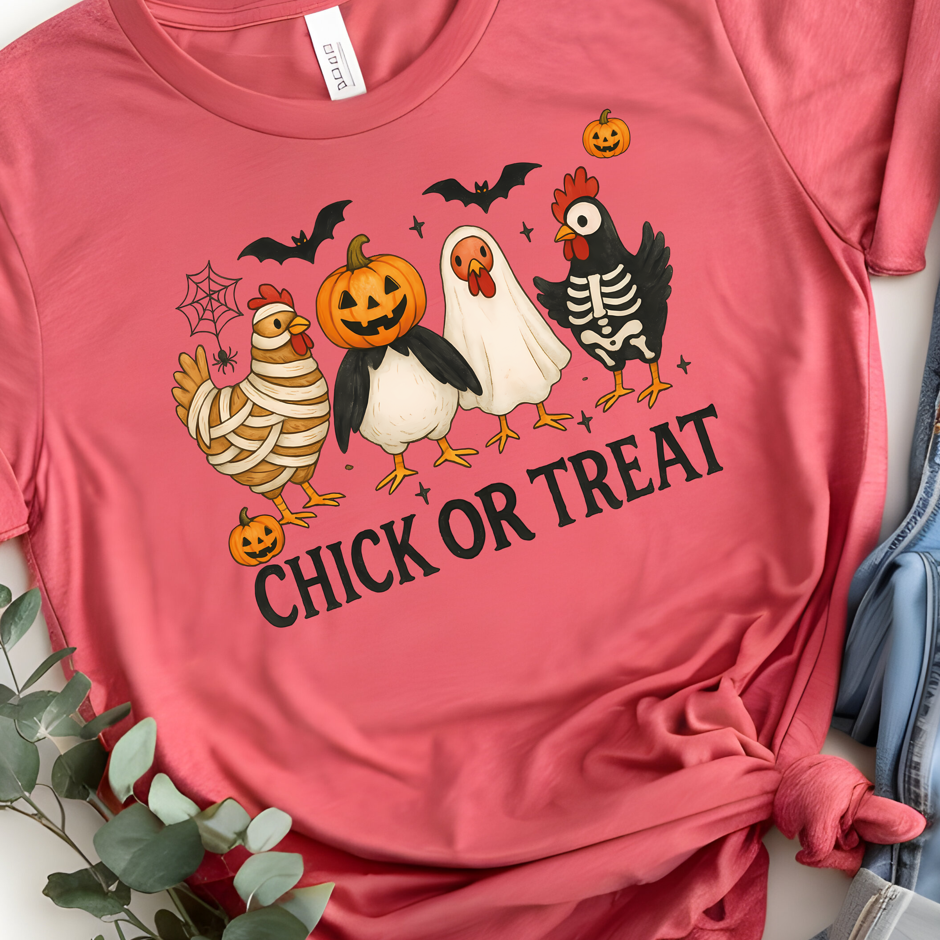 Halloween Chick or Treat Tee, Funny Halloween T-Shirt, Unisex Cotton Tee, Great for Parties, Gift for Kids and Adults