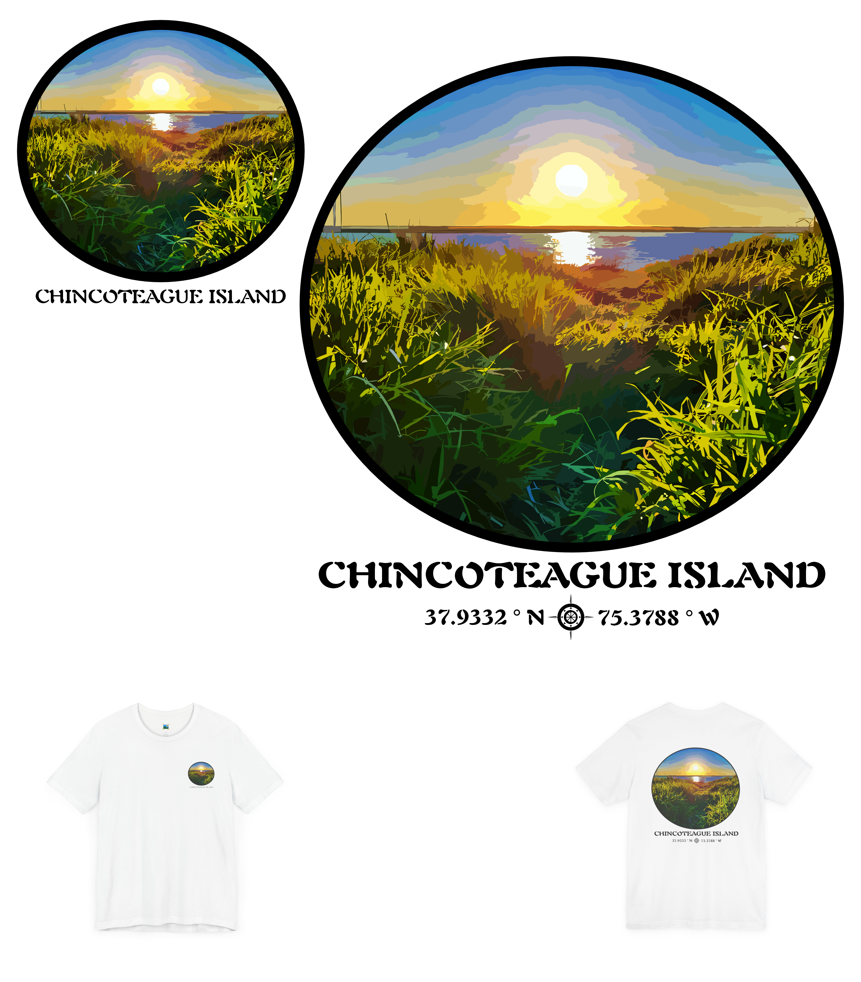 Short Sleeve T-Shirt, Bella+Canvas 3001, Chincoteague Island, Photographic Art