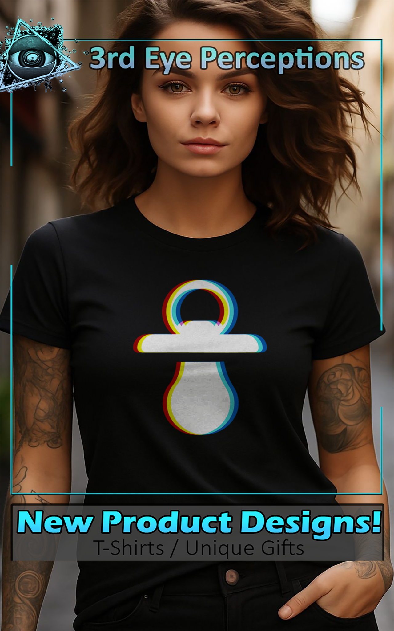 Retro Rave Glitch EDM Dance Optical Illusion Pacifier Retro Rave Glitch EDM Dance Optical Illusion Pacifier