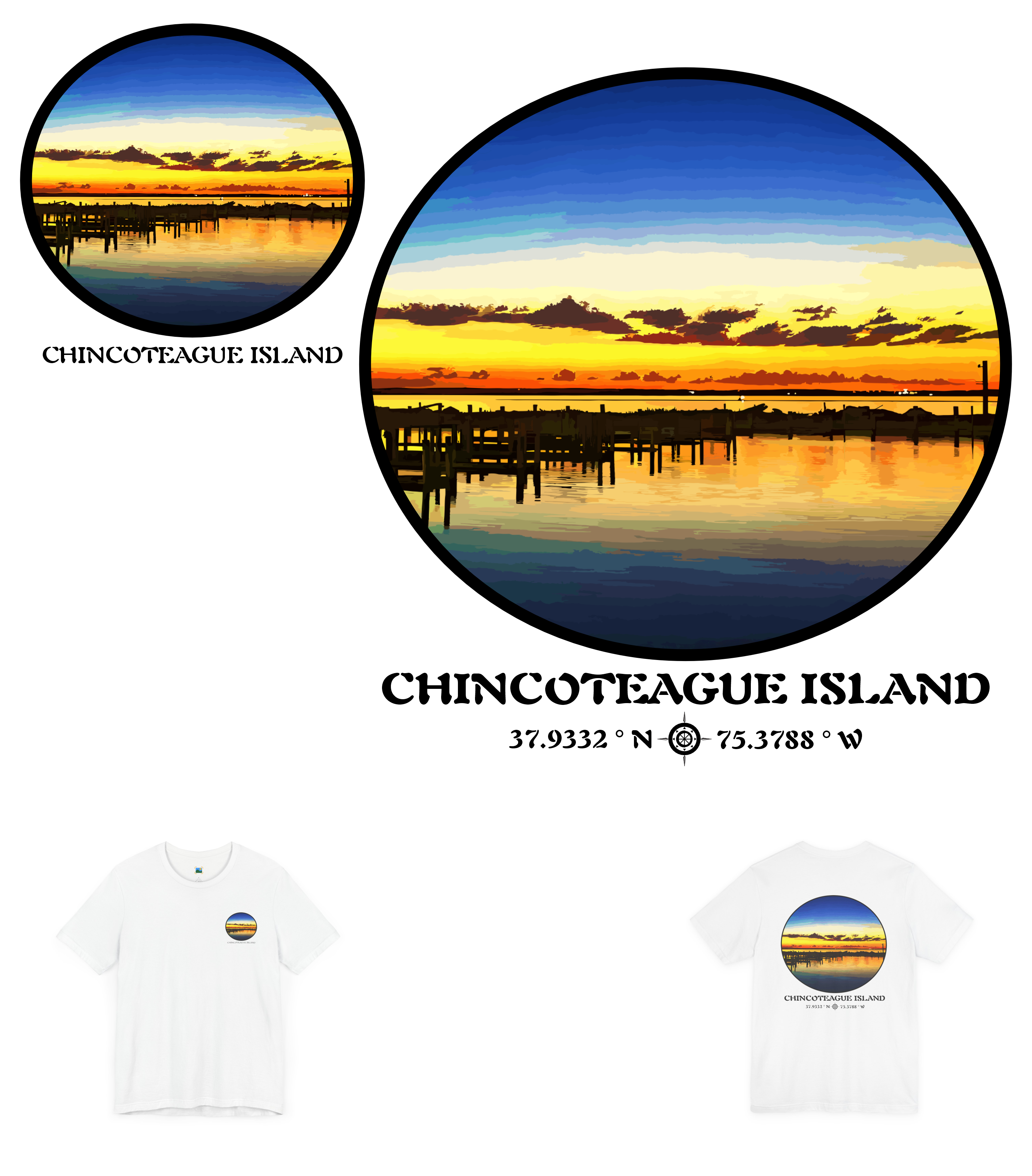 Neon Nights - Short Sleeve T-Shirt - Chincoteague Island