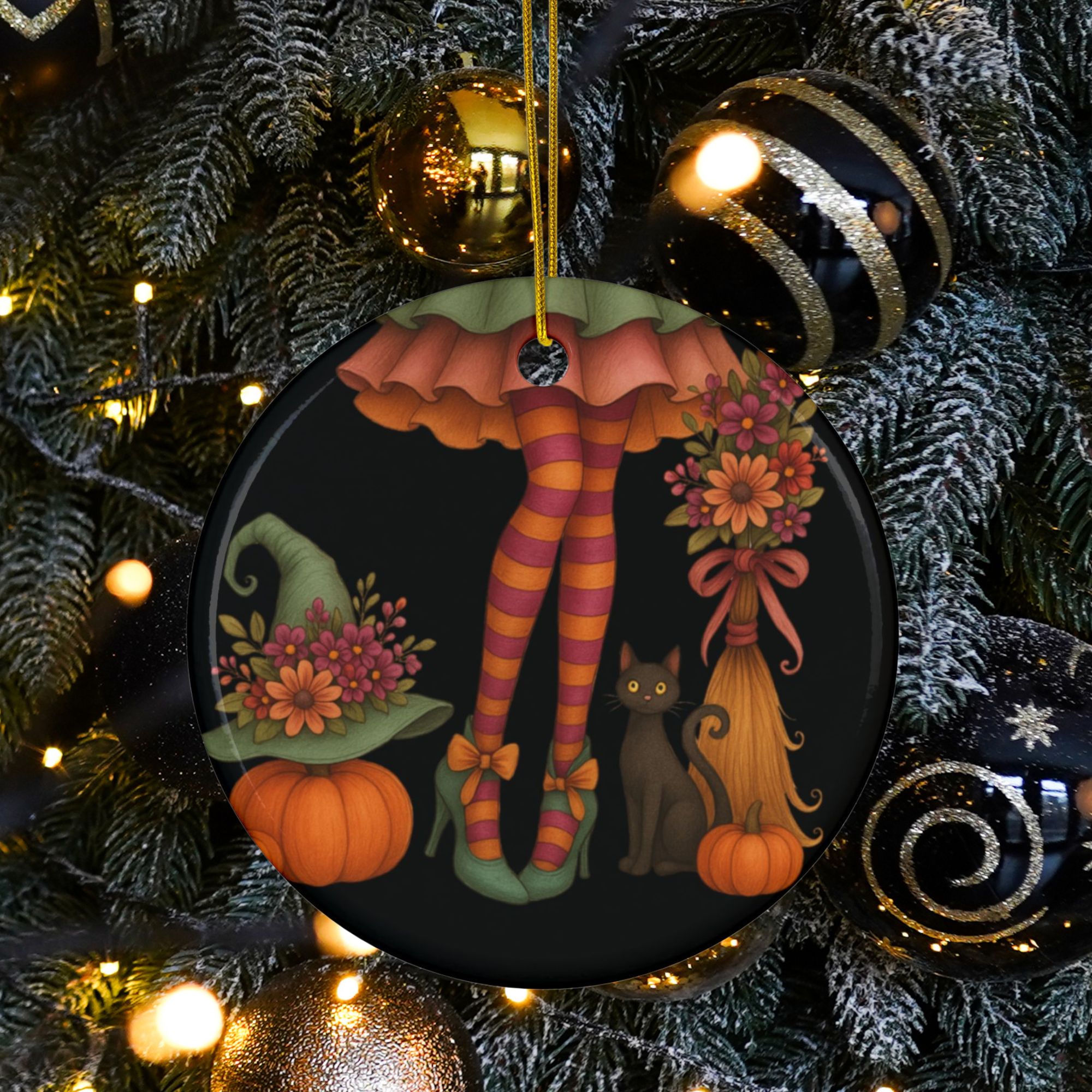 Witchy Legs Halloween Ornament product thumbnail image Witchy Legs Halloween Ornament product thumbnail image