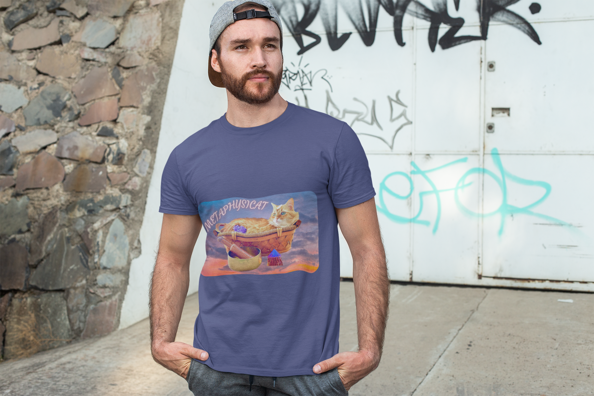 Softstyle T-Shirt - Metaphysical and Whimsical Design For Cat Lovers product thumbnail image