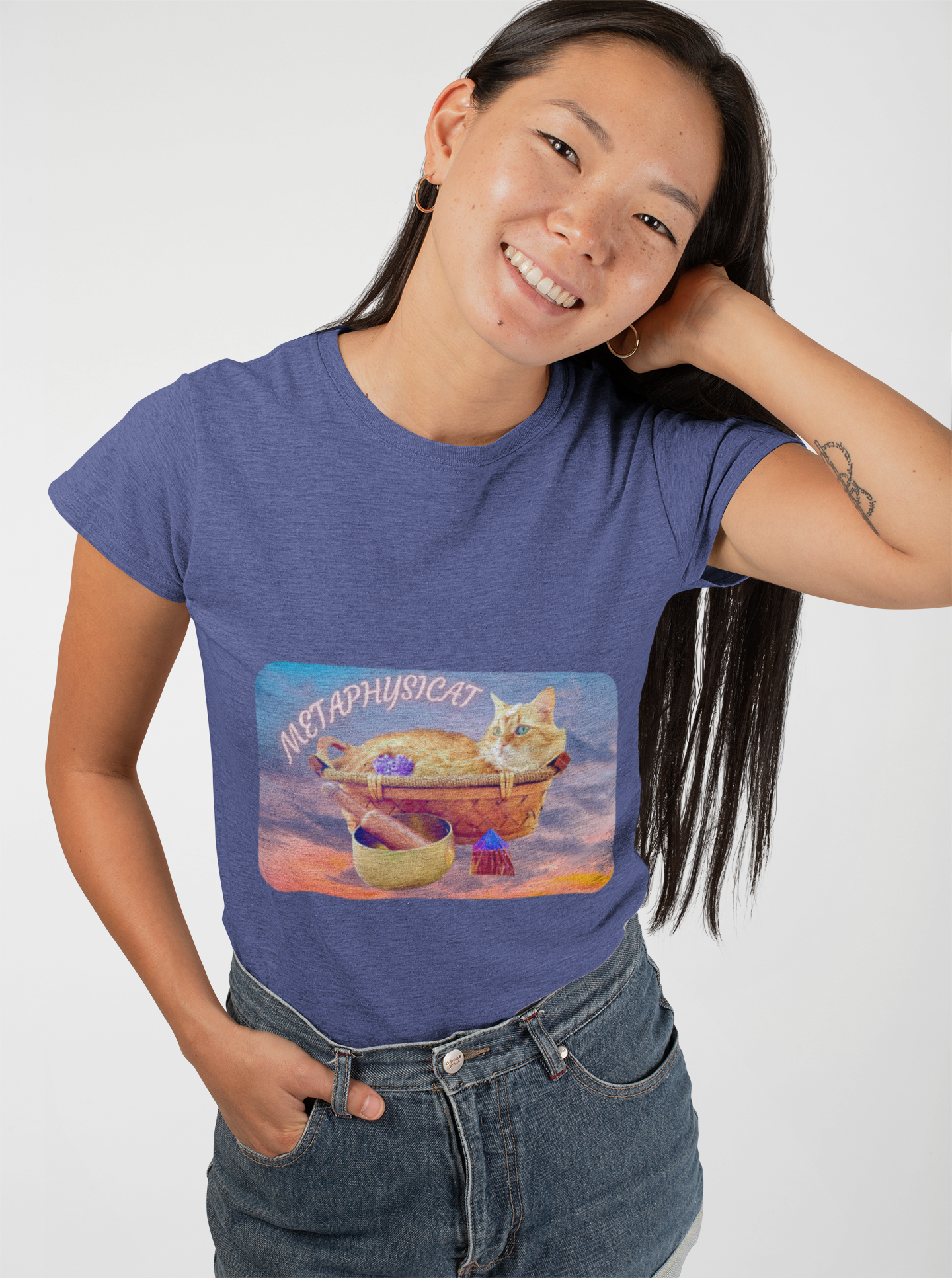 Softstyle T-Shirt - Metaphysical and Whimsical Design For Cat Lovers product thumbnail image