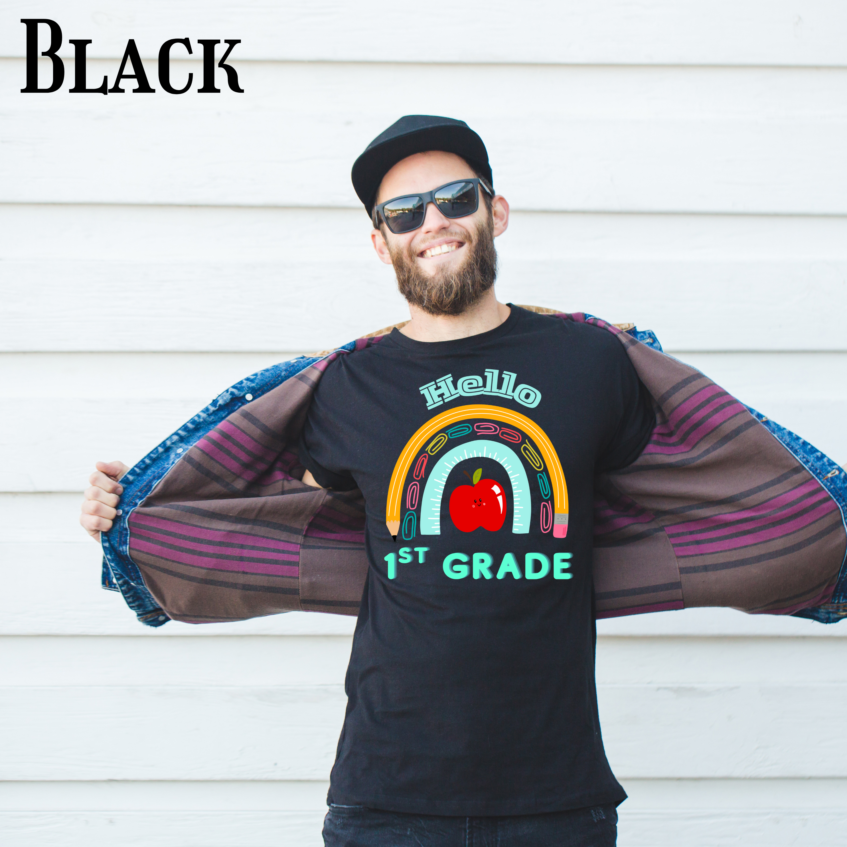 Hello 1st Grade Rainbow T-Shirt, Back to School Tee, Teacher Gift, Classroom Apparel, Kids Education Shirt, Unisex Softstyle Top product thumbnail image