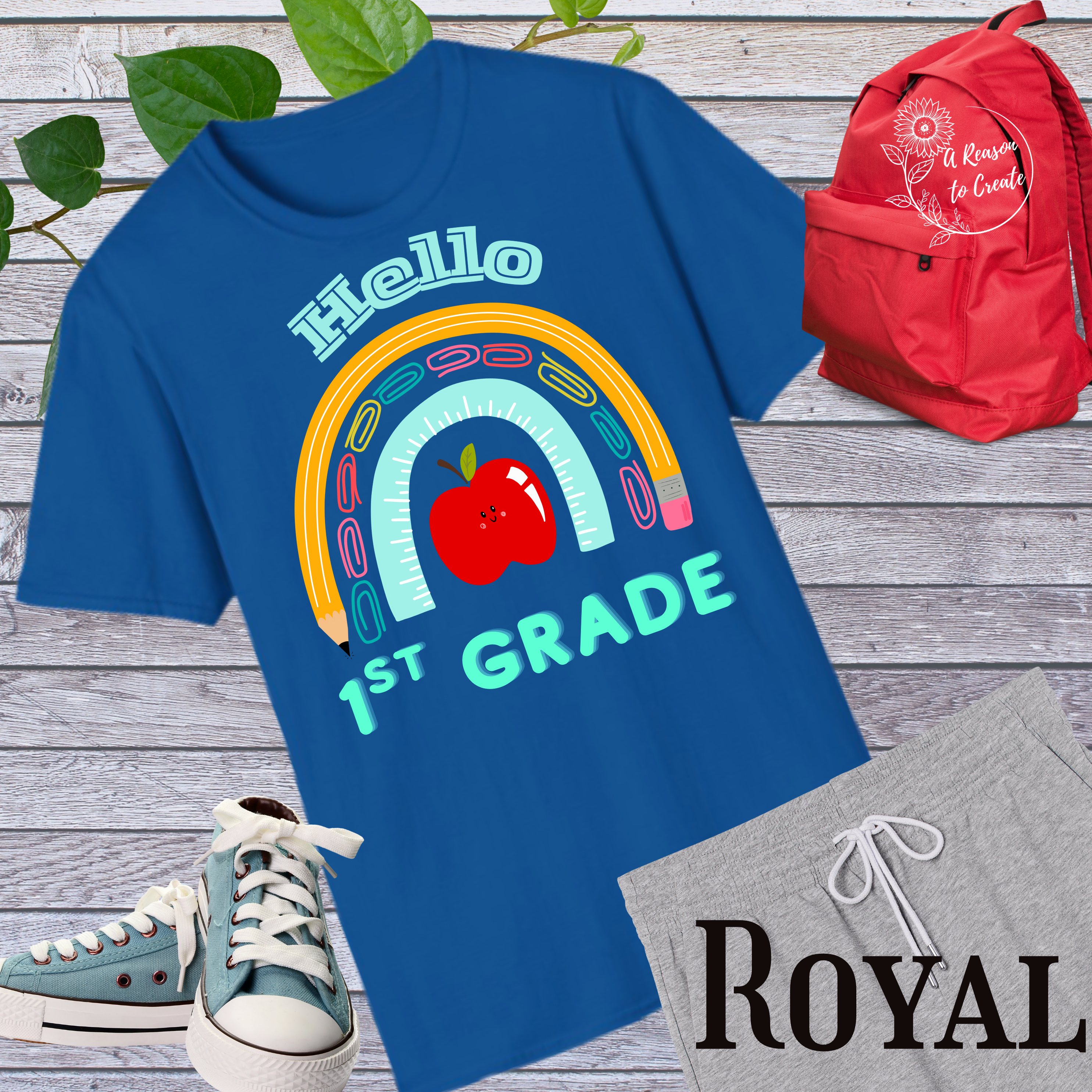 Hello 1st Grade Rainbow T-Shirt, Back to School Tee, Teacher Gift, Classroom Apparel, Kids Education Shirt, Unisex Softstyle Top product thumbnail image