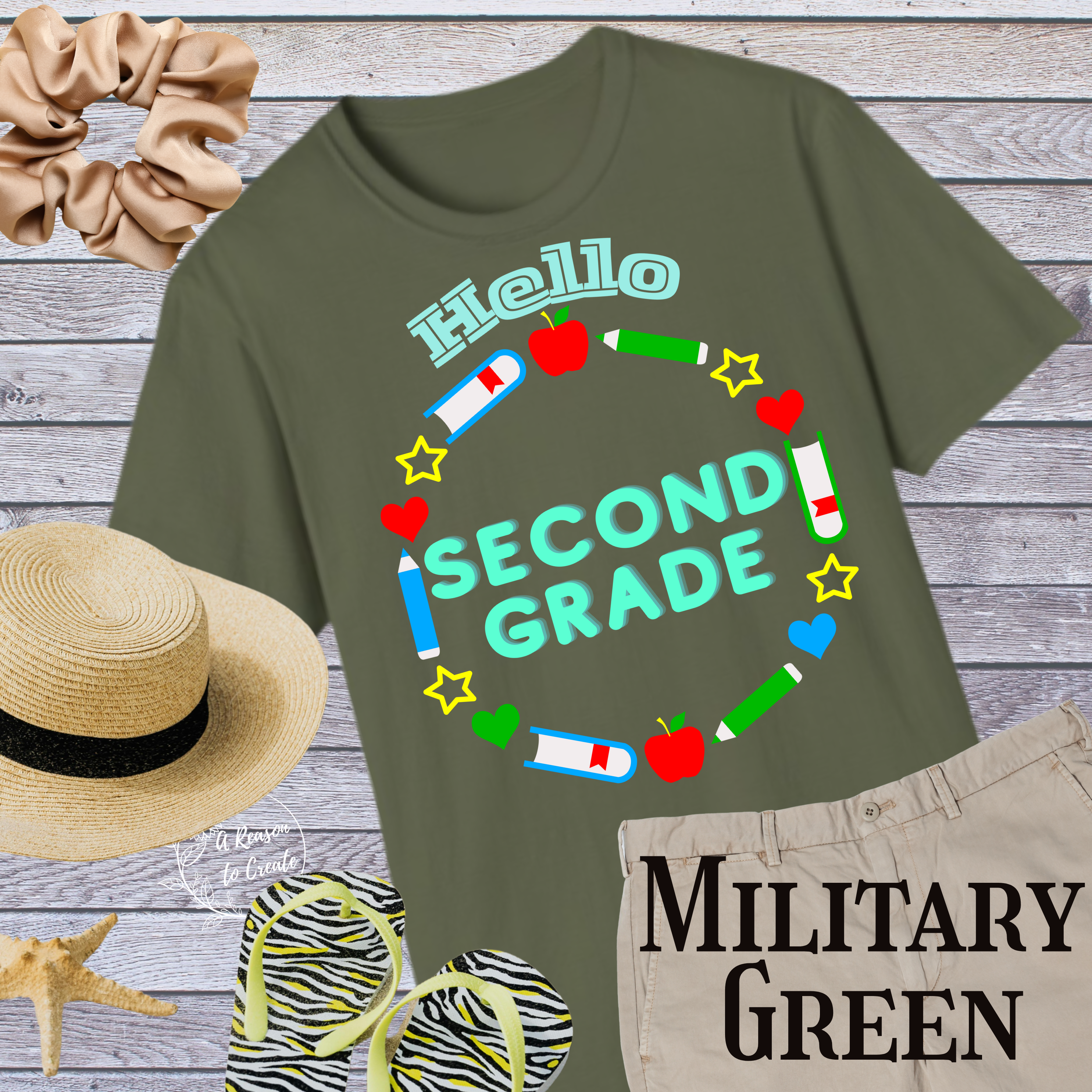 Hello Second Grade Unisex Softstyle T-Shirt, Back to School, Teacher Gift, Classroom Attire, Kids Apparel, Educational Shirt product thumbnail image