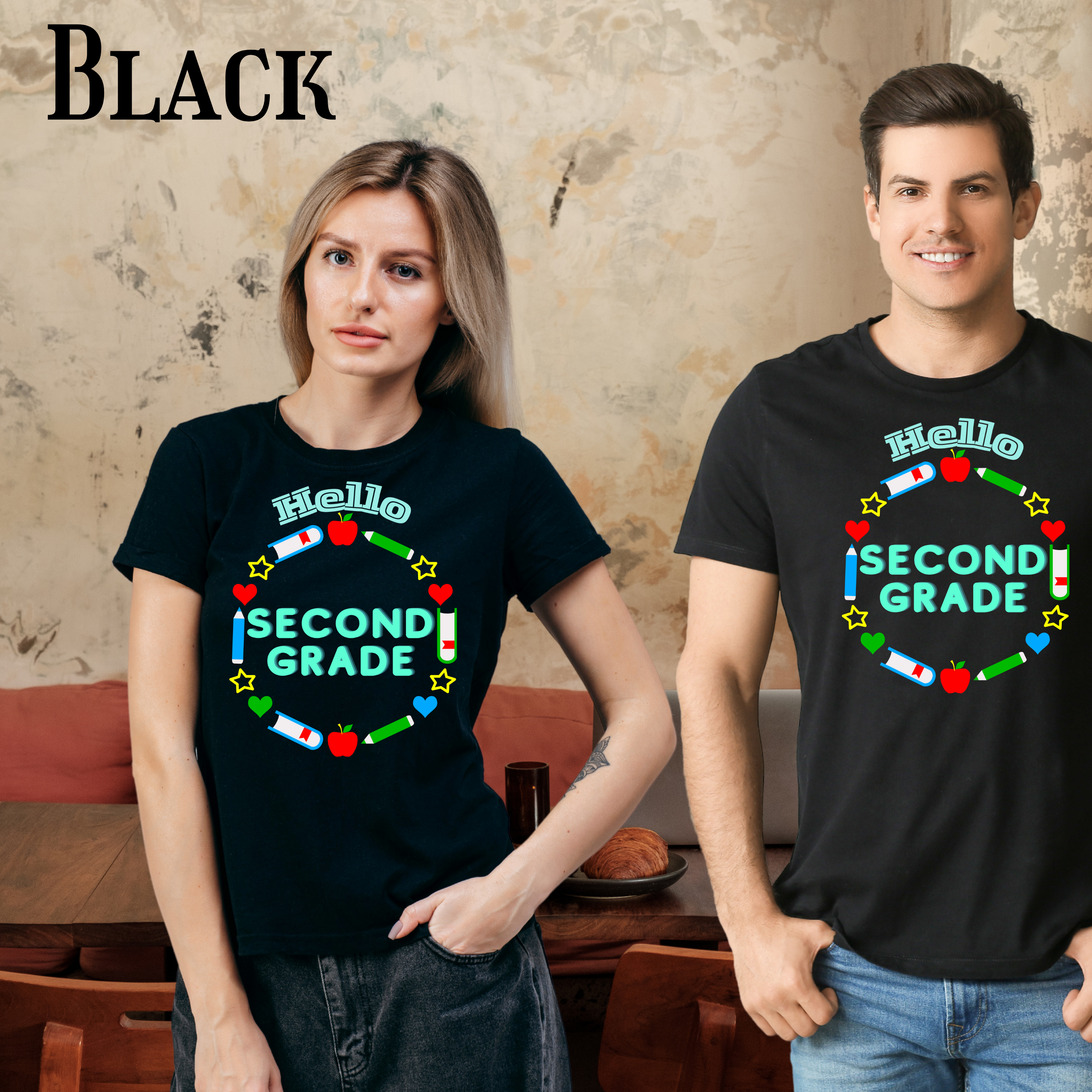 Hello Second Grade Unisex Softstyle T-Shirt, Back to School, Teacher Gift, Classroom Attire, Kids Apparel, Educational Shirt product thumbnail image