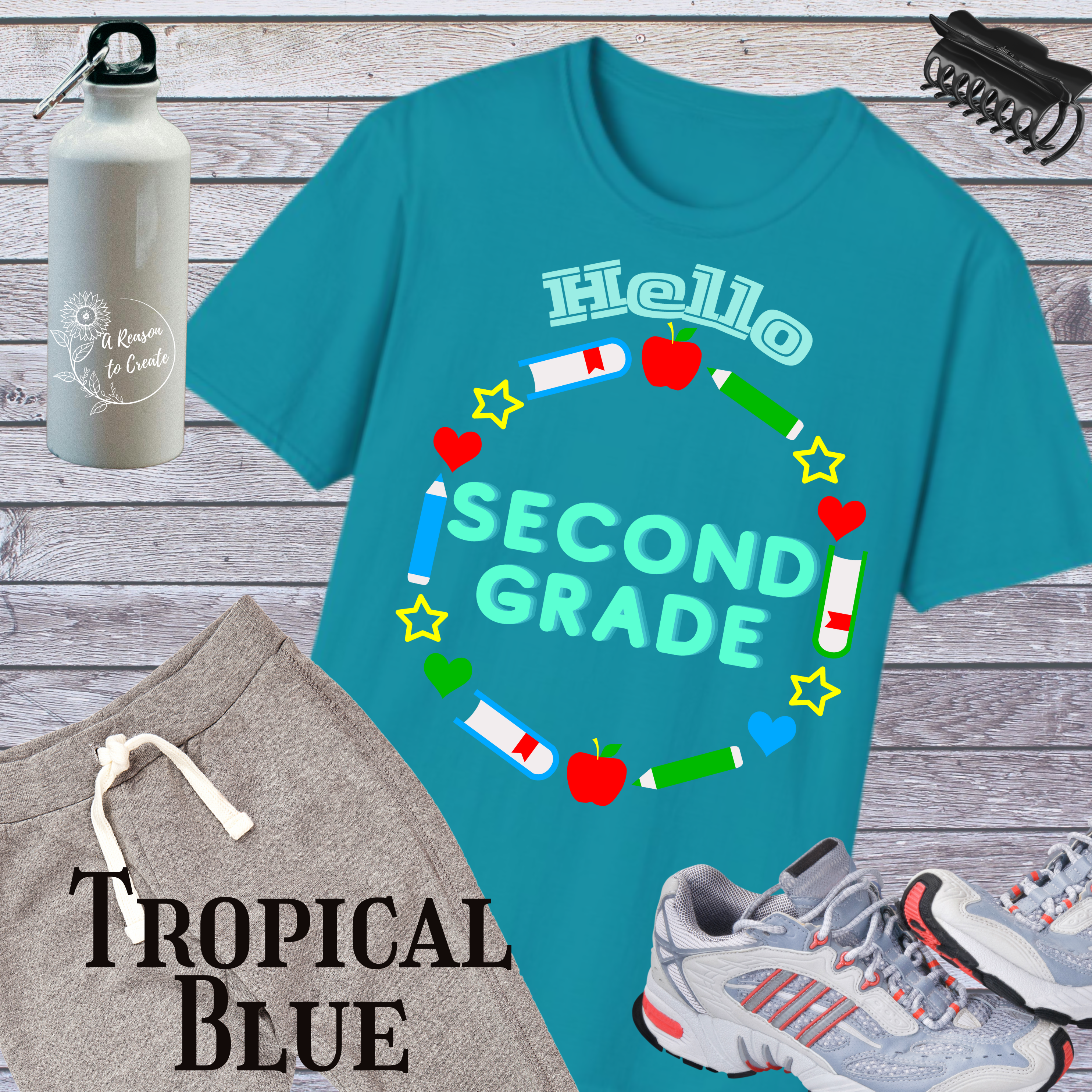 Hello Second Grade Unisex Softstyle T-Shirt, Back to School, Teacher Gift, Classroom Attire, Kids Apparel, Educational Shirt product thumbnail image