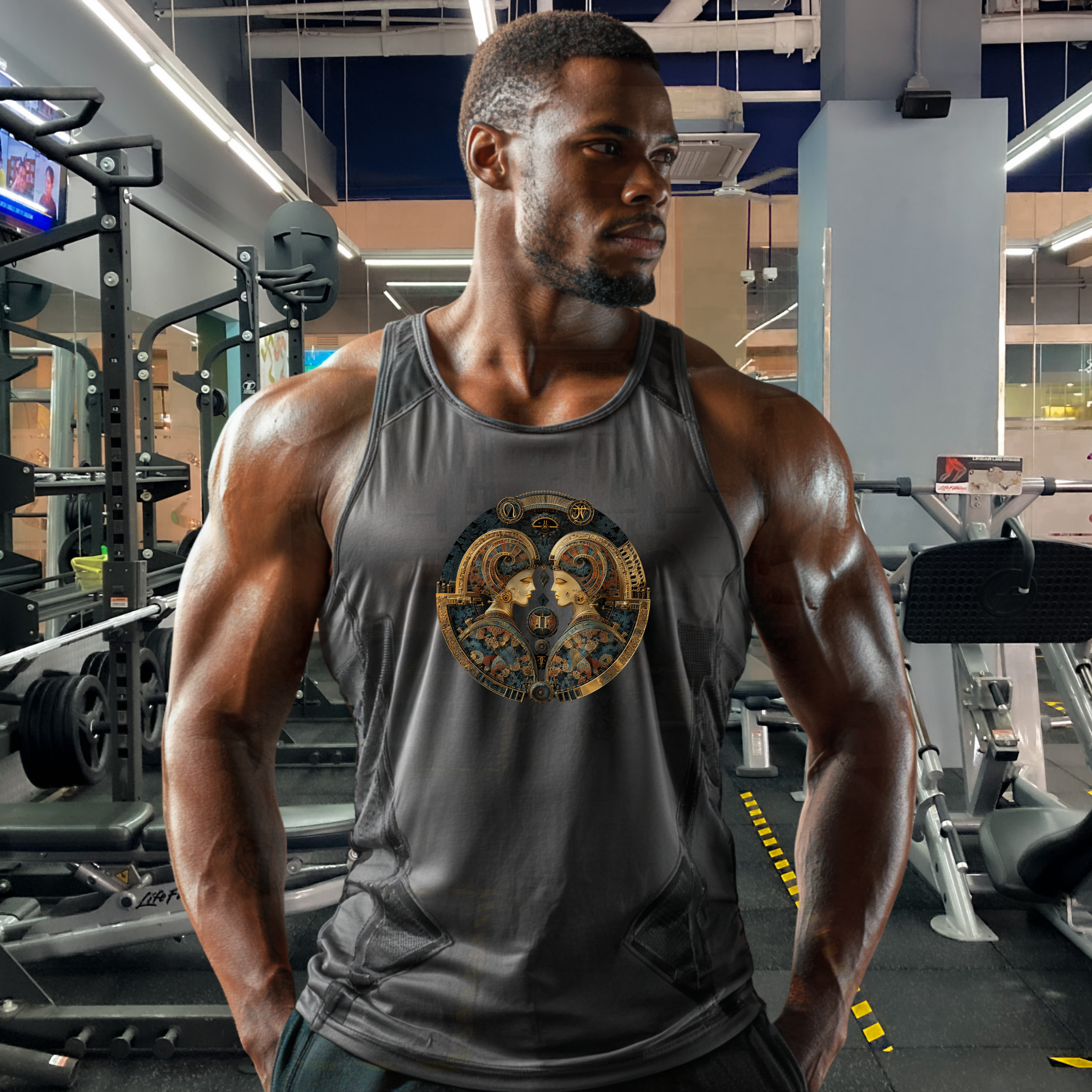 Gemini The Twins Astrological Zodiac Sign Unisex Jersey Tank product thumbnail image Gemini The Twins Astrological Zodiac Sign Unisex Jersey Tank product thumbnail image