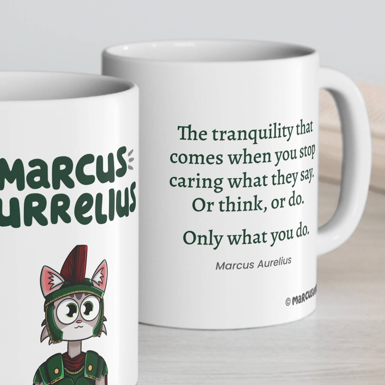 Marcus Mug - The tranquility that comes when you stop caring what they say.  Or think, or do.  Only what you do.
