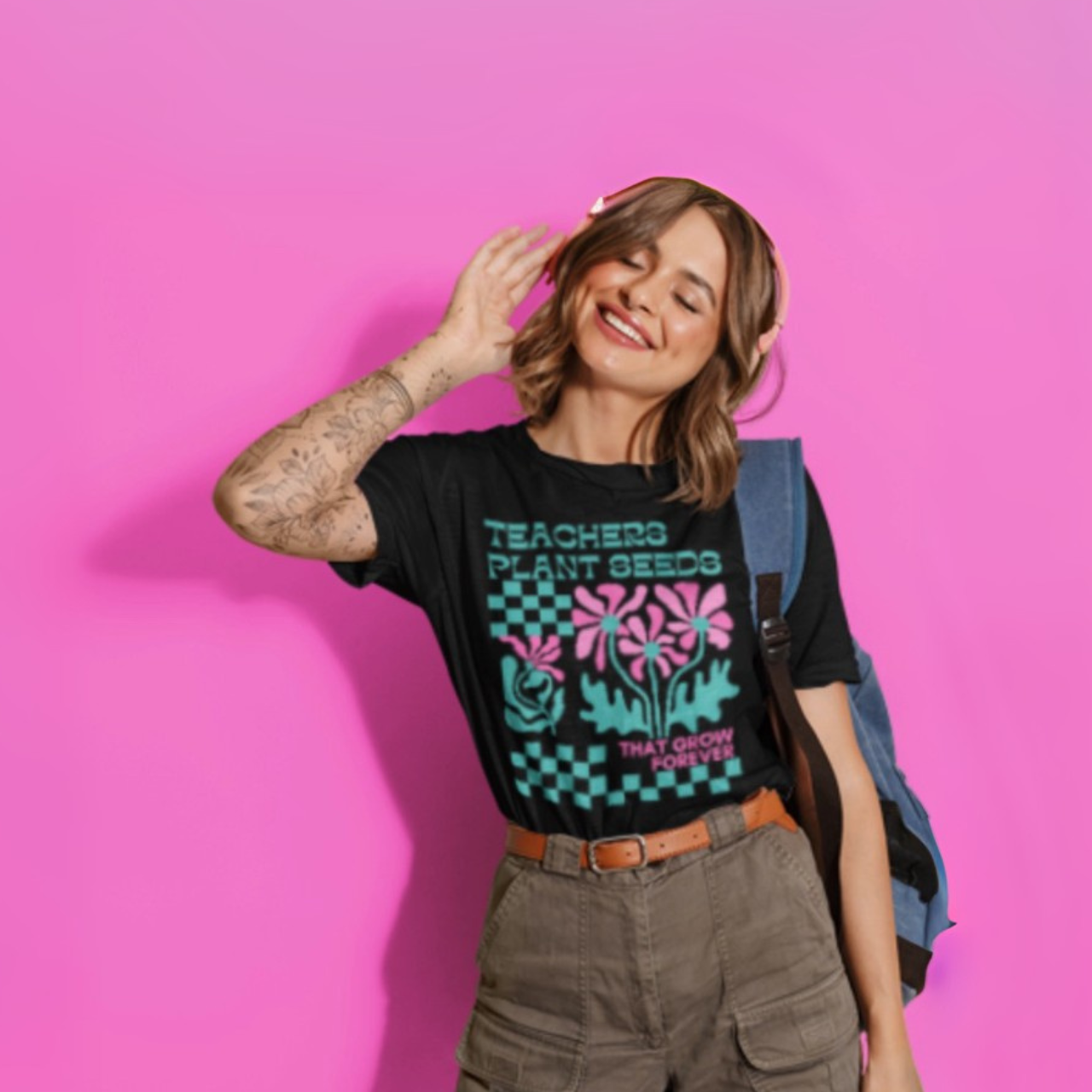 Teachers Plant Seeds That Grow Forever- Teacher Tee product thumbnail image