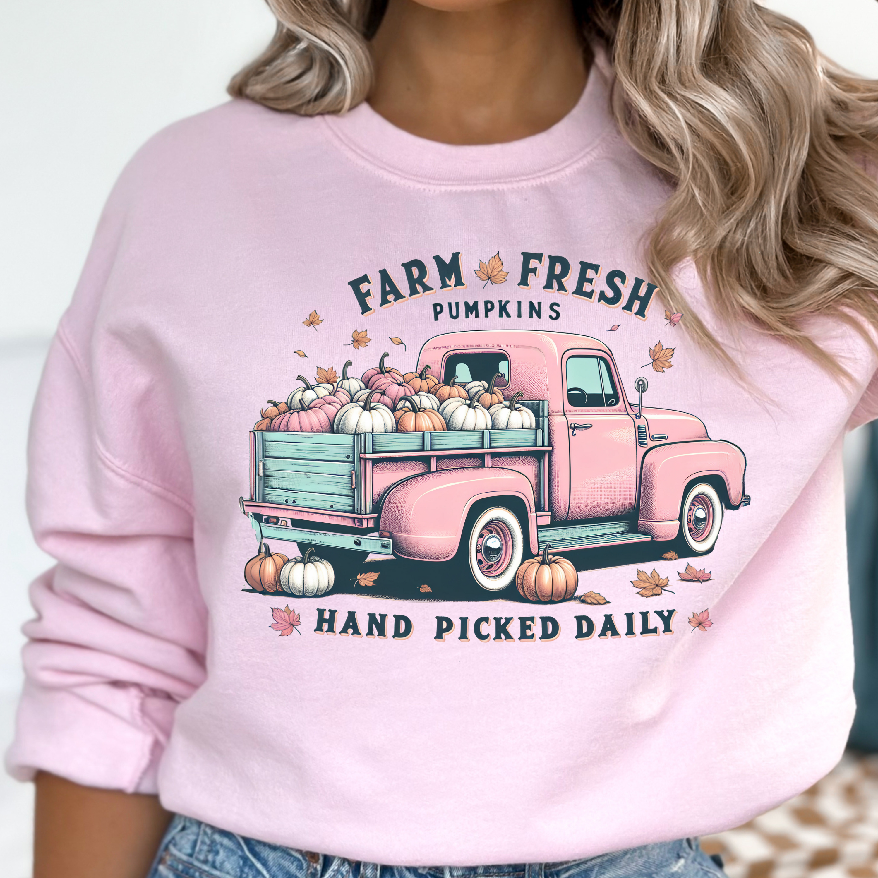 Farm Fresh Pumpkins Sweatshirt, Fall Fashion, Cozy Gift for Harvest Lovers, Autumn Decor, Halloween Party Outfit, Unisex Apparel product thumbnail image