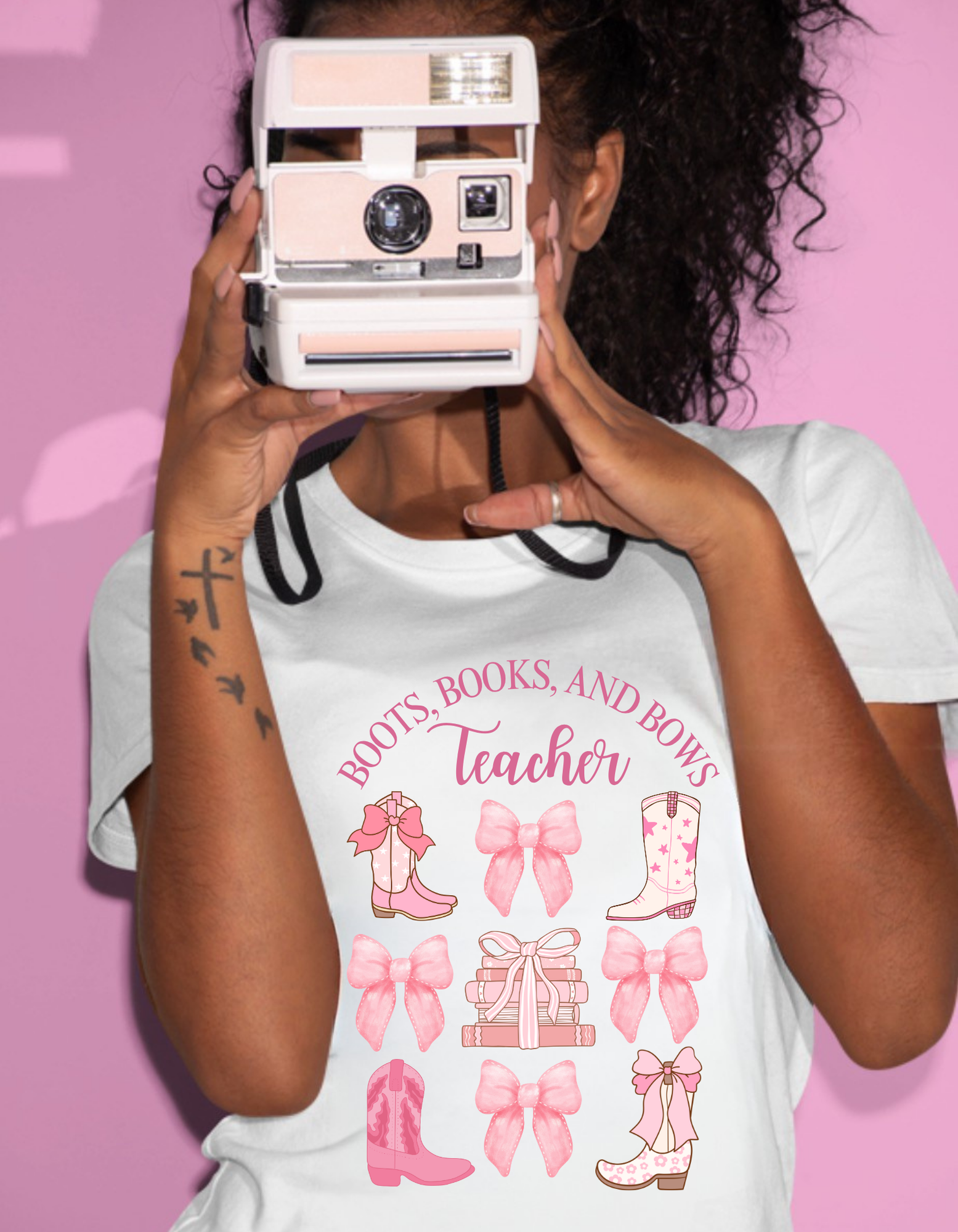 Boots, Books, and Bows- Teacher Tee